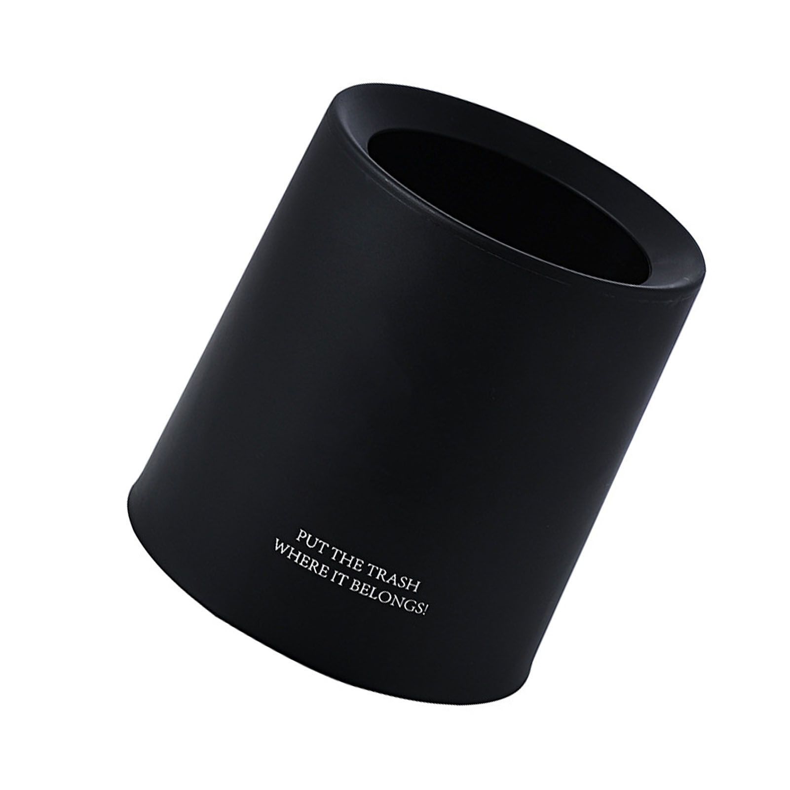 Desktop Trash Can Animal Pattern Cute Portable Mini Waste Basket for Study Office 1.5L Black - Image 3