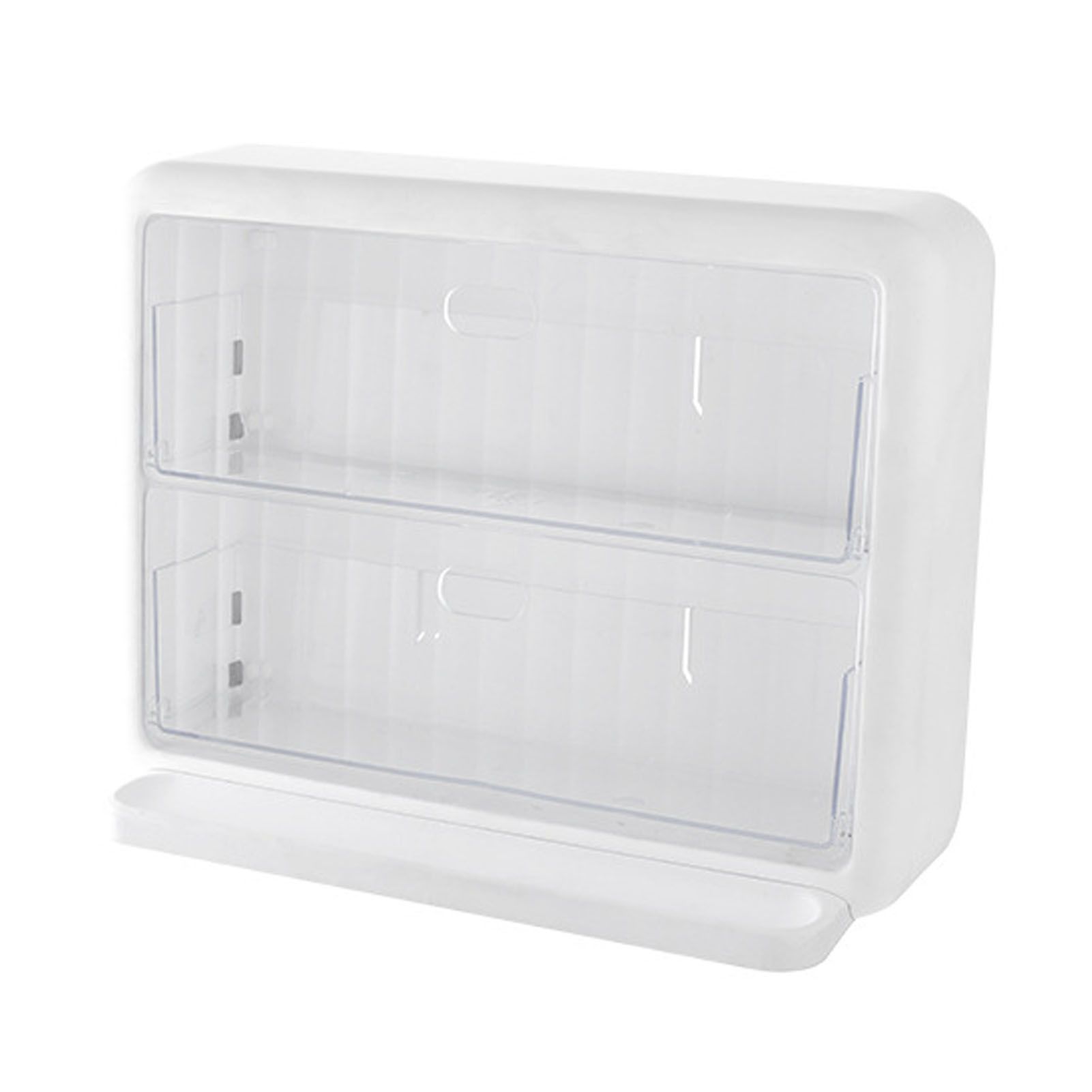 Wall Mounted Coffee Capsule Holder Clear Acrylic Compact Tea Bag Storage Rack for Office S One Layer Without Grid + One Layer with Three Compartments - Image 1