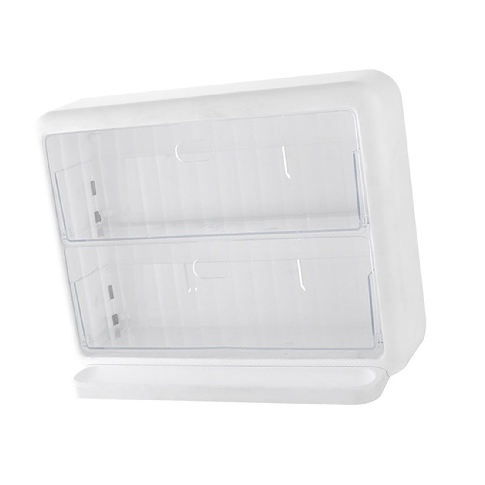 Wall Mounted Coffee Capsule Holder Clear Acrylic Compact Tea Bag Storage Rack for Office S One Layer Without Grid + One Layer with Three Compartments - Image 5