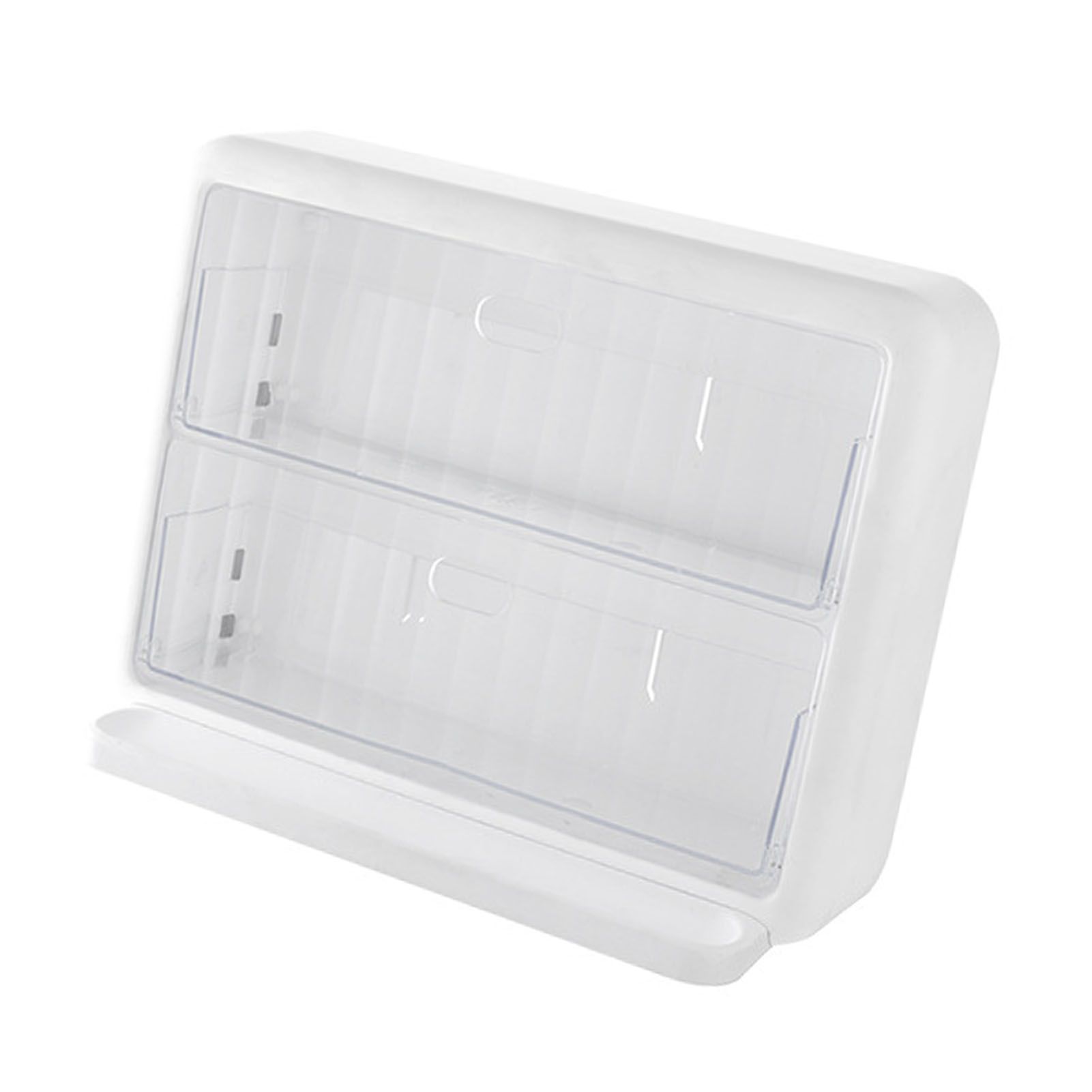 Wall Mounted Coffee Capsule Holder Clear Acrylic Compact Tea Bag Storage Rack for Office S One Layer Without Grid + One Layer with Three Compartments - Image 6