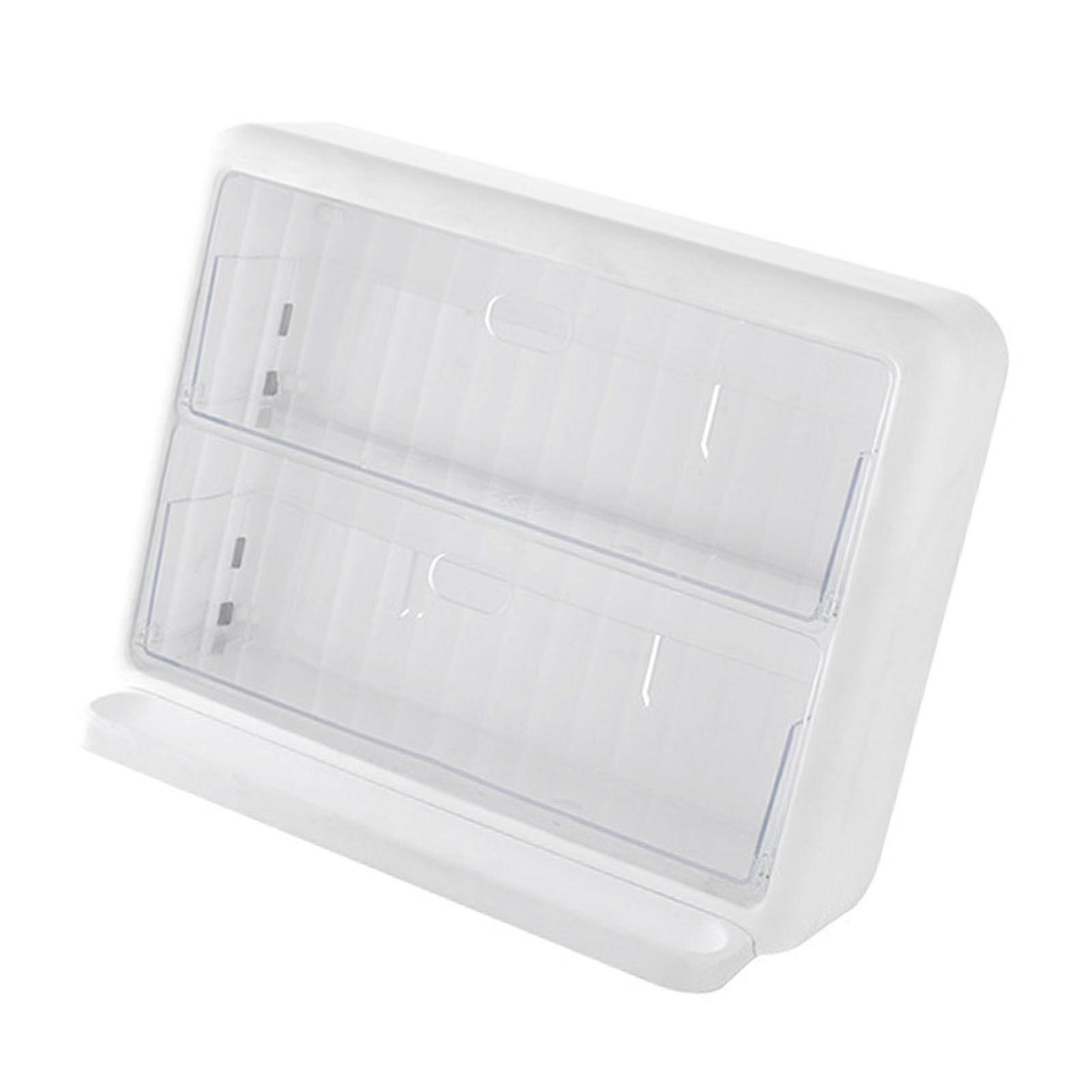 Wall Mounted Coffee Capsule Holder Clear Acrylic Compact Tea Bag Storage Rack for Office S One Layer Without Grid + One Layer with Three Compartments - Image 8