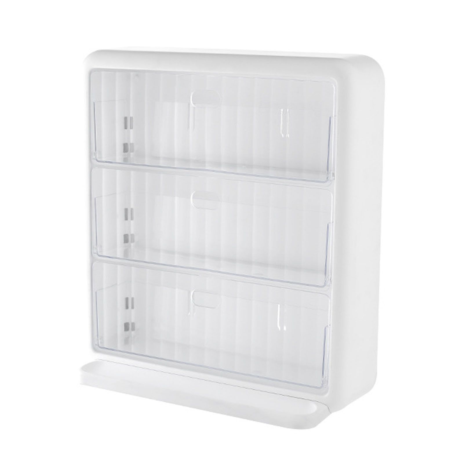 Wall Mounted Coffee Capsule Holder Clear Acrylic Compact Tea Bag Storage Rack for Office L Two Layer Without Grids + One Layer with Three Compartments - Image 1