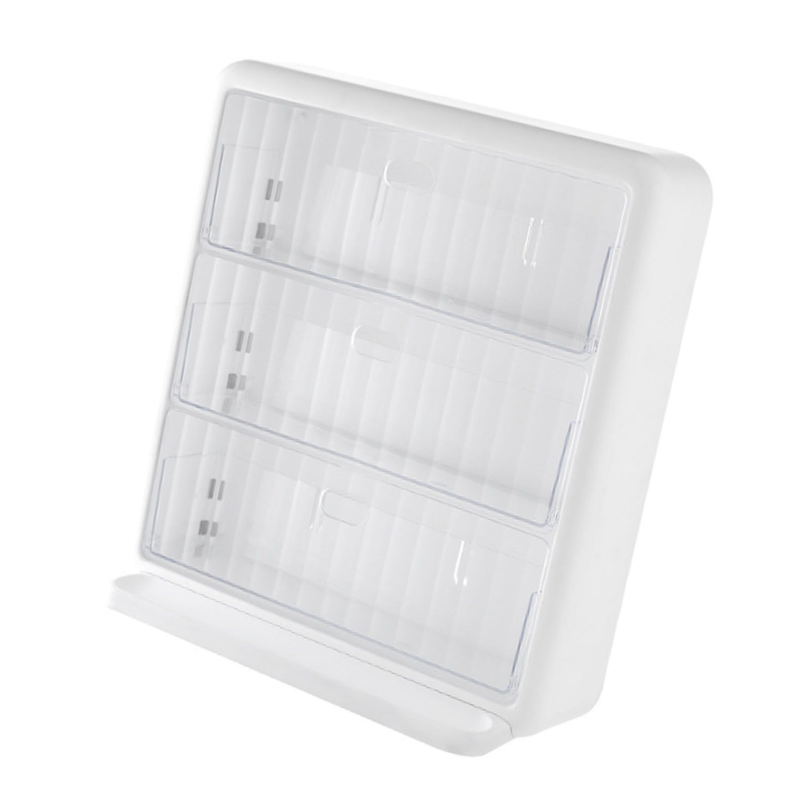 Wall Mounted Coffee Capsule Holder Clear Acrylic Compact Tea Bag Storage Rack for Office L Two Layer Without Grids + One Layer with Three Compartments - Image 8