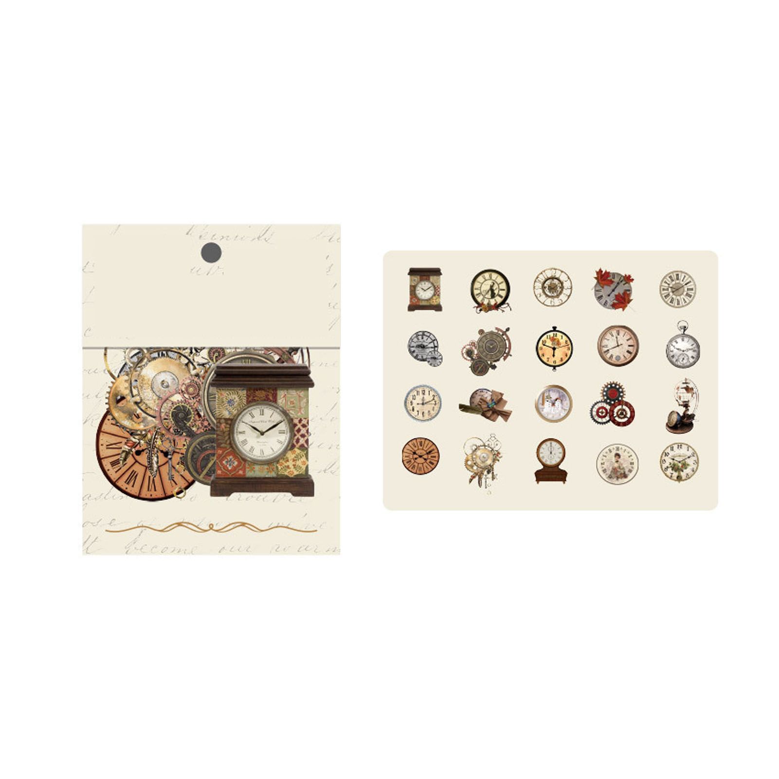 40pcs Vintage Romantic Stickers Quicksand Series PET Delicate Patterns Nostalgic Decals for Diary Notebook Clock - Image 1