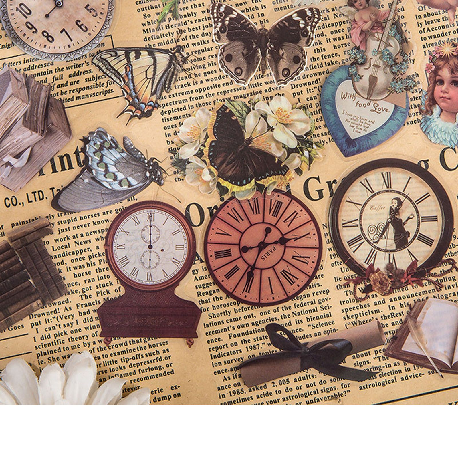 40pcs Vintage Romantic Stickers Quicksand Series PET Delicate Patterns Nostalgic Decals for Diary Notebook Clock - Image 2