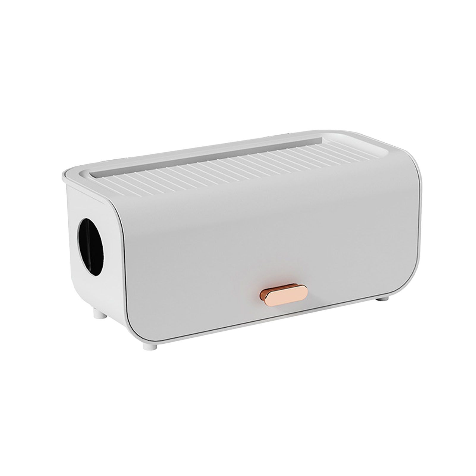 Cable Management Box Plastic Easy Assemble Safety Protection Cord Organizer Box for Power Strips Chargers Adapters Wires White - Image 1