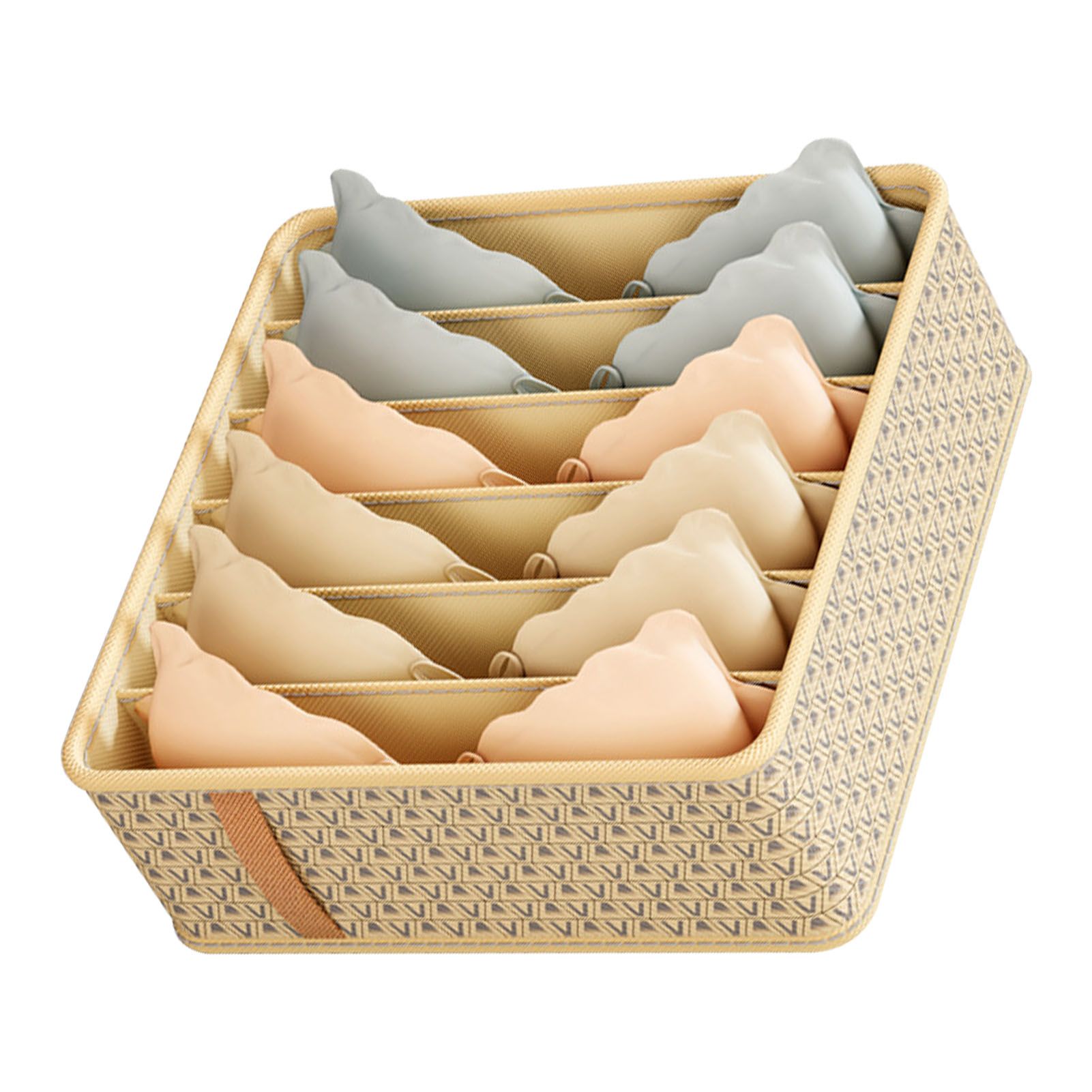 Closet Drawer Organizer Dividers Fabric Dresser Closet Organizers Storage Bins Space Saving Mess Free Beige Large 6 Grid 32x32x11cm - Image 3