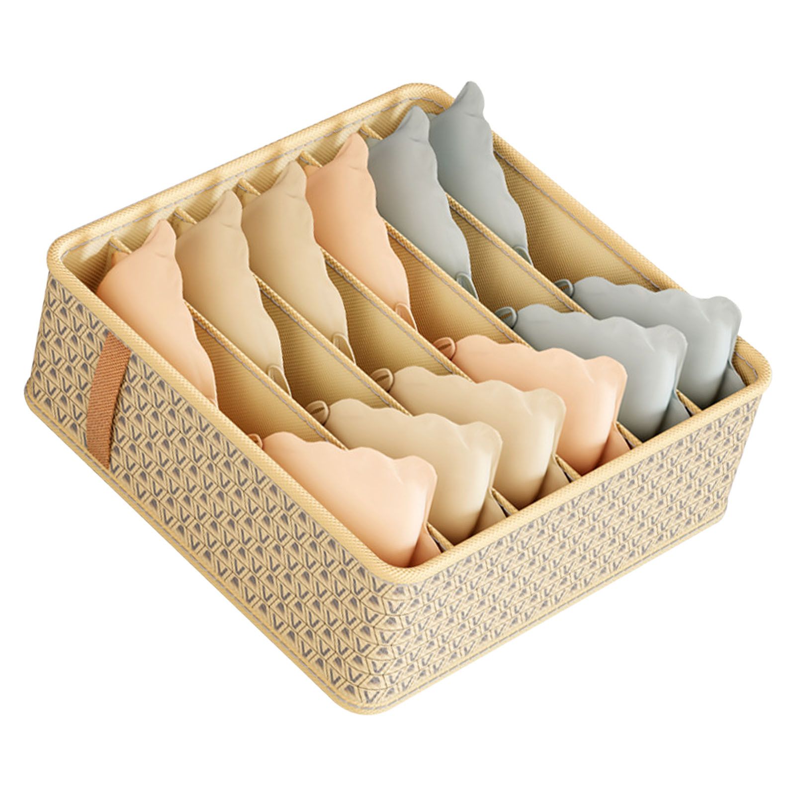 Closet Drawer Organizer Dividers Fabric Dresser Closet Organizers Storage Bins Space Saving Mess Free Beige Large 6 Grid 32x32x11cm - Image 4