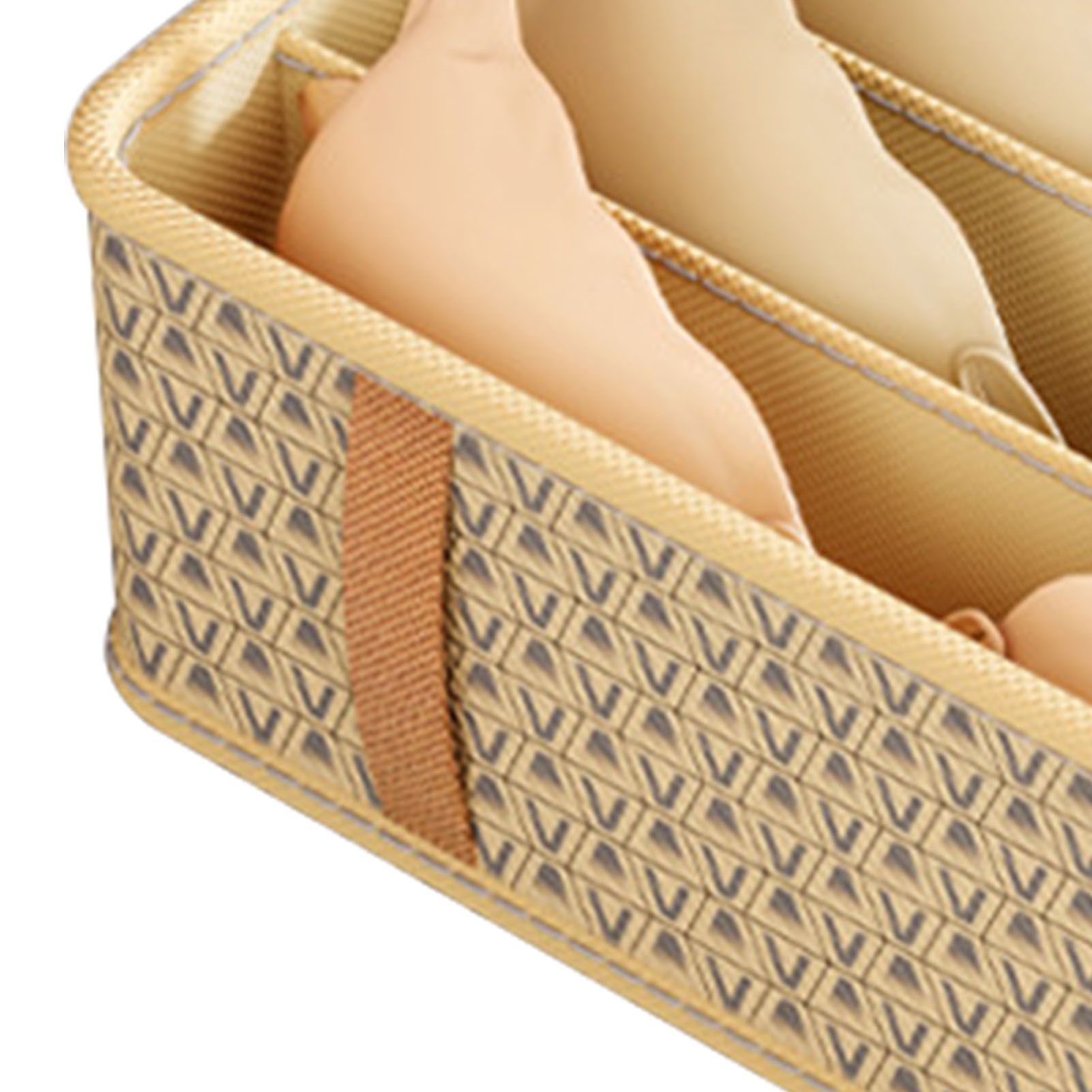 Closet Drawer Organizer Dividers Fabric Dresser Closet Organizers Storage Bins Space Saving Mess Free Beige Large 6 Grid 32x32x11cm - Image 7