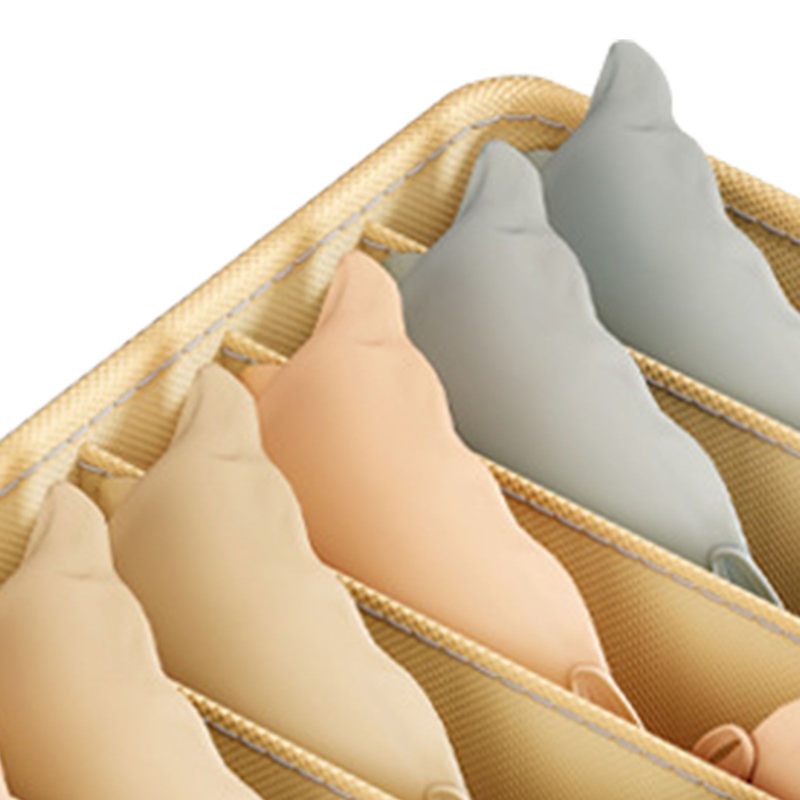 Closet Drawer Organizer Dividers Fabric Dresser Closet Organizers Storage Bins Space Saving Mess Free Beige Large 6 Grid 32x32x11cm - Image 8