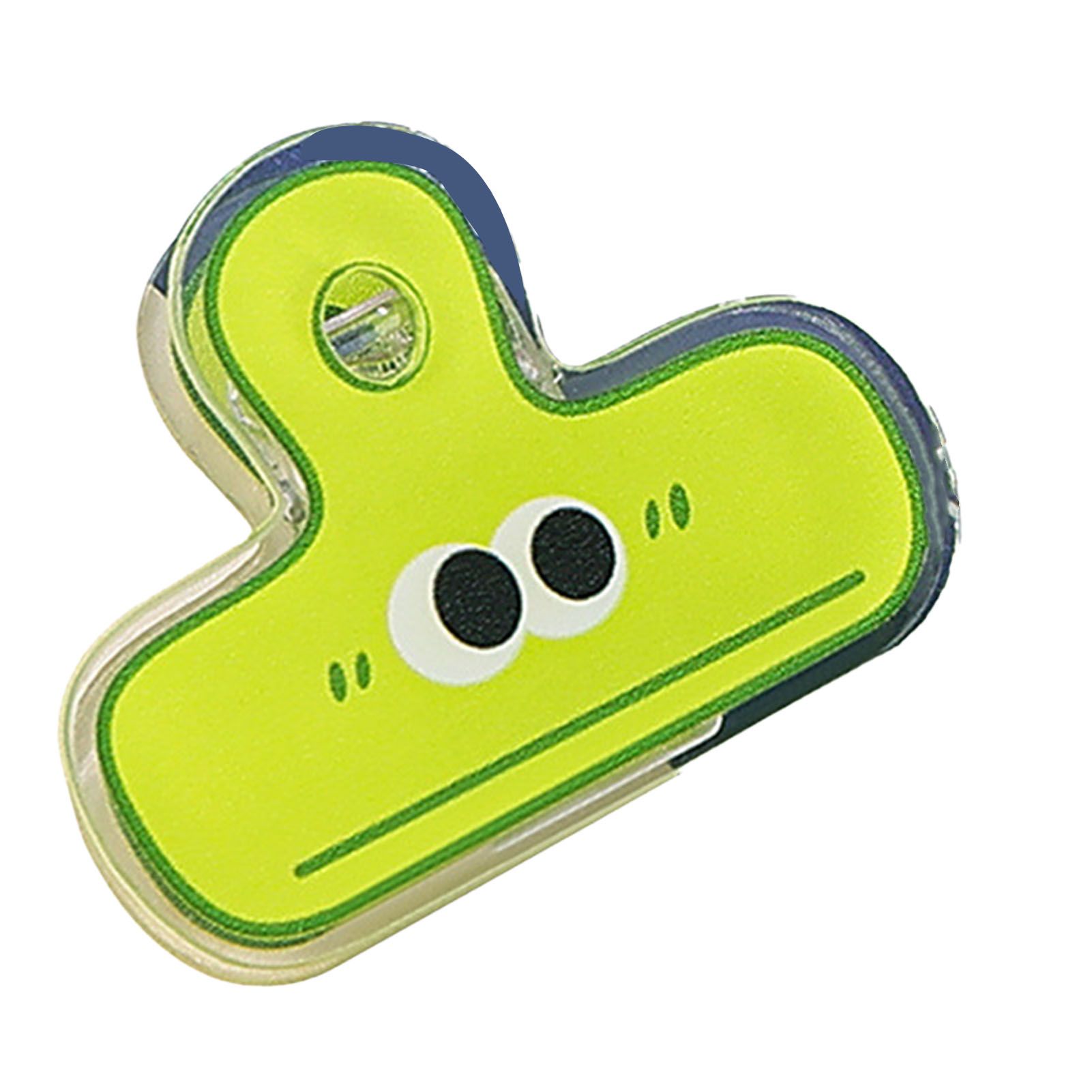 Stationery Clip Plastic Cute Cartoon Double Sided Multifunctional Long Tail Document Clamps For Office Supplies Binder Paper Green Expression - Image 3