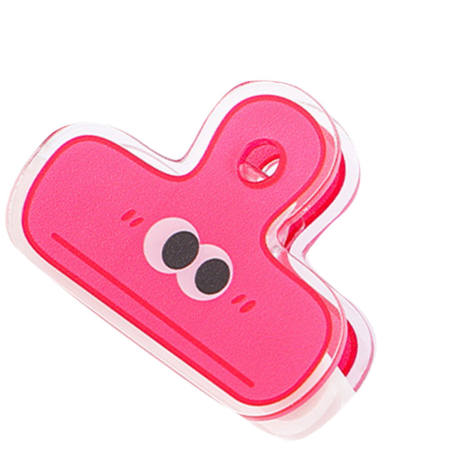 Stationery Clip Plastic Cute Cartoon Double Sided Multifunctional Long Tail Document Clamps For Office Supplies Binder Paper Red Expression - Image 1