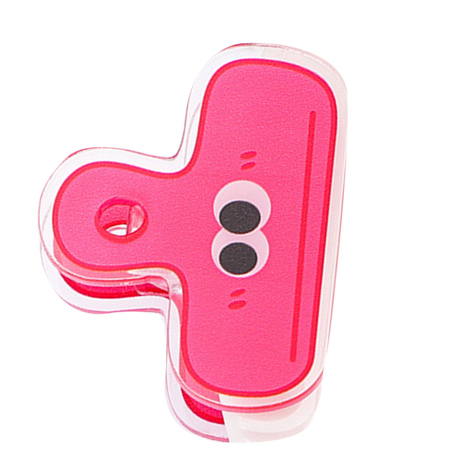 Stationery Clip Plastic Cute Cartoon Double Sided Multifunctional Long Tail Document Clamps For Office Supplies Binder Paper Red Expression - Image 3