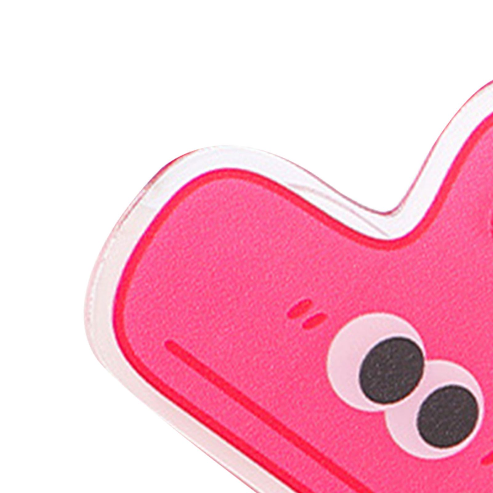 Stationery Clip Plastic Cute Cartoon Double Sided Multifunctional Long Tail Document Clamps For Office Supplies Binder Paper Red Expression - Image 7