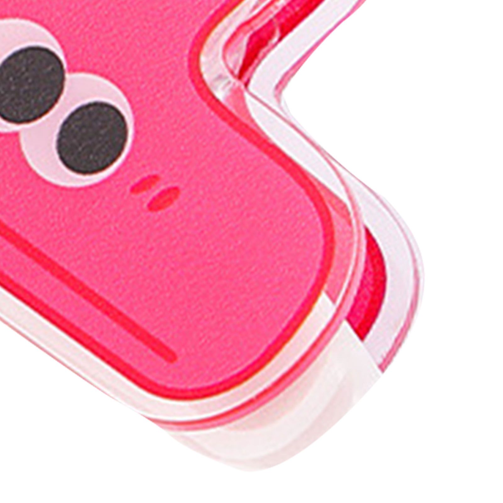 Stationery Clip Plastic Cute Cartoon Double Sided Multifunctional Long Tail Document Clamps For Office Supplies Binder Paper Red Expression - Image 8