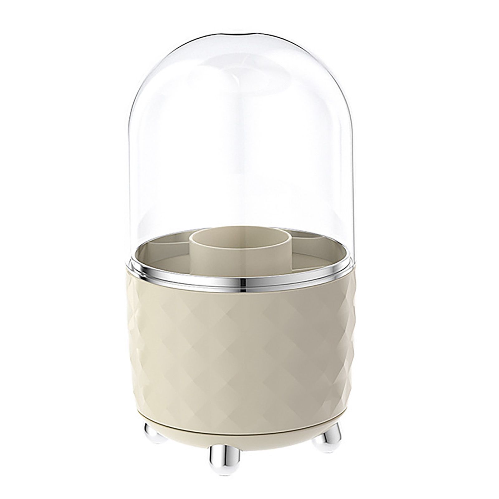 Rotating Pen Holder Desktop Makeup Brush Storage Organizer Plastic Home Decoration for Cosmetics Pencil White - Image 1