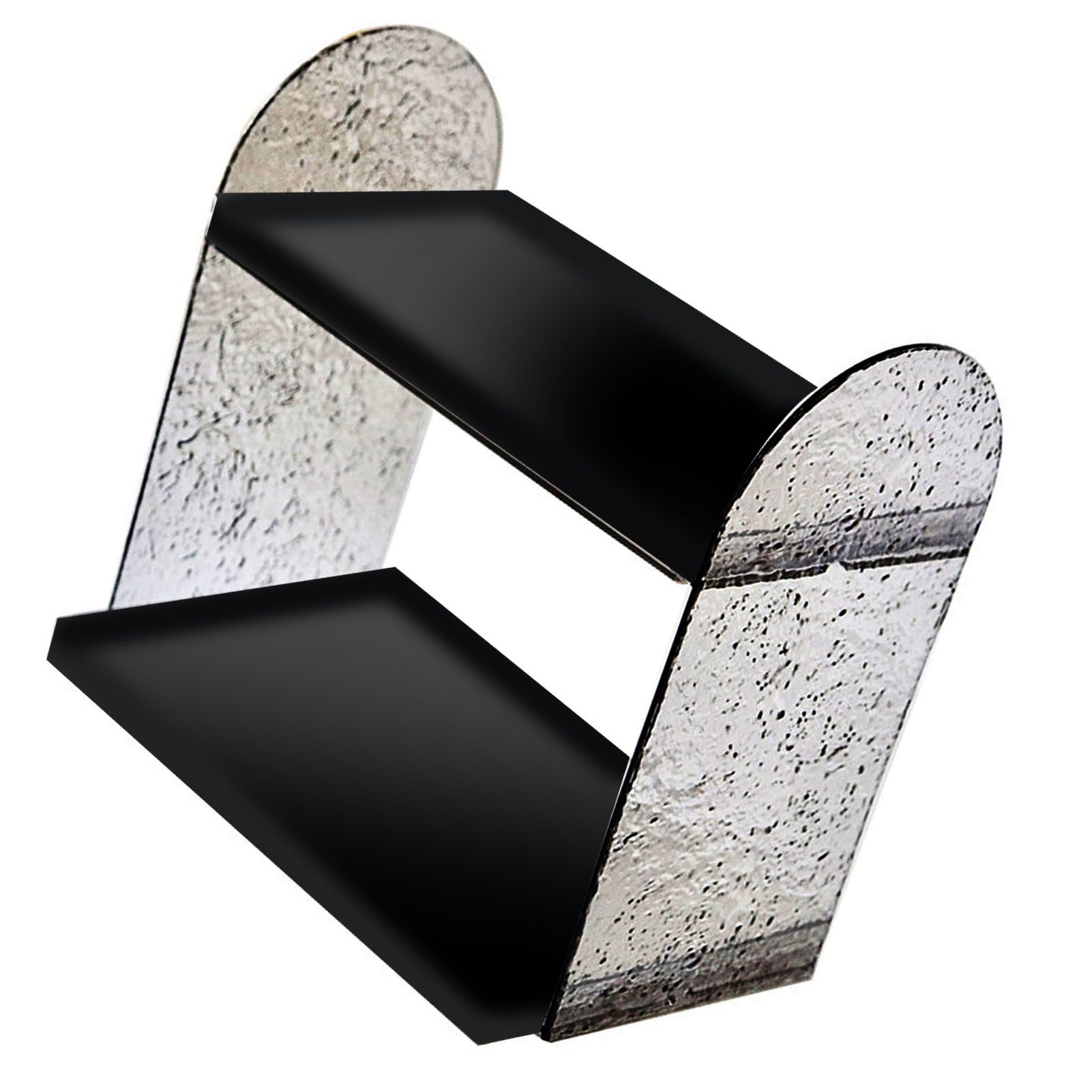 2 Tier Desk Organizer Double Layer Storage Rack Transparent Desktop Stand Holder for Stationery Cosmetic Glossy Black - Image 4