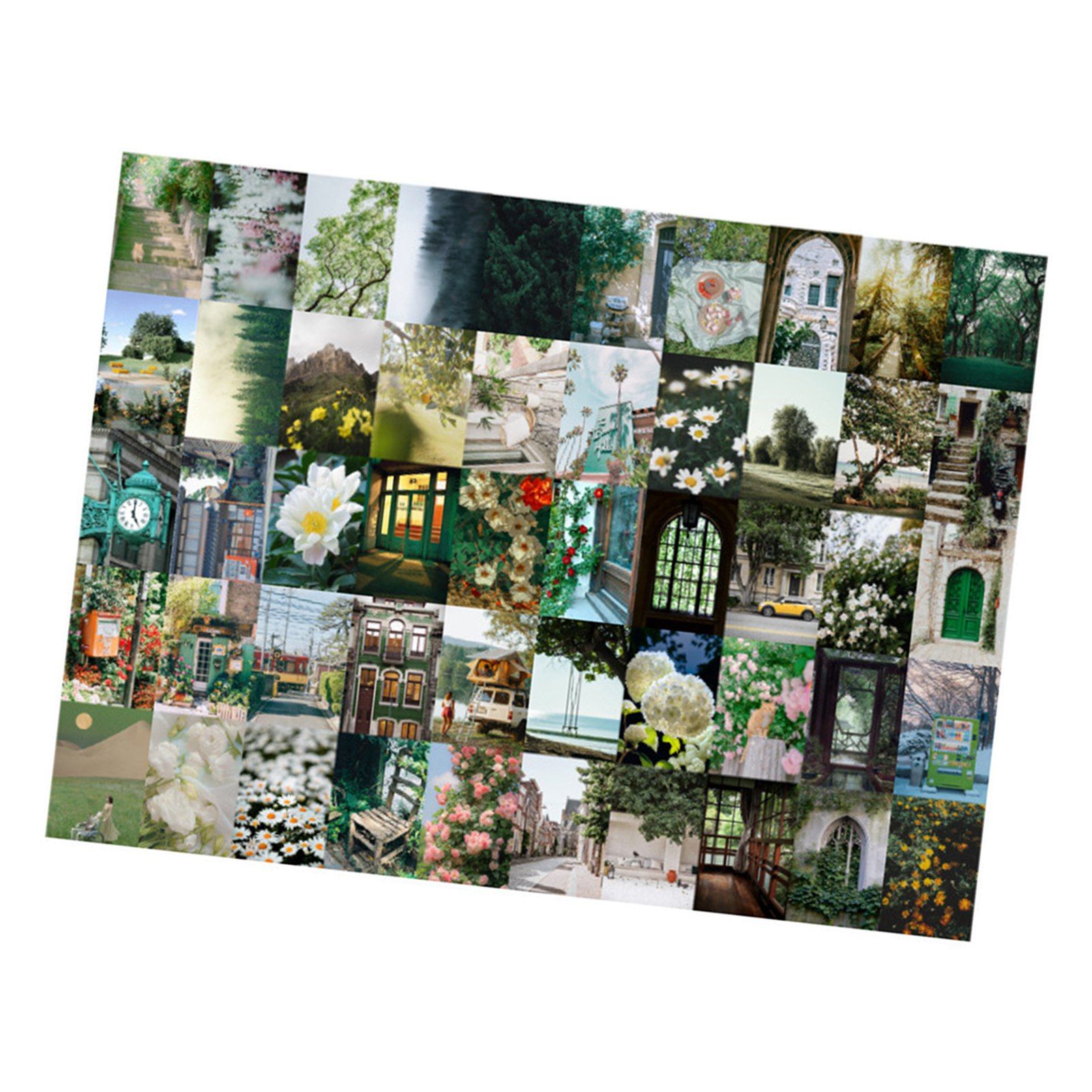 50PCS Nature Landscape Stickers Decorative Aesthetic Travel Scenery Scrapbooking Stickers for DIY Planner Journal Notebook Laptops Luggages Green - Image 3