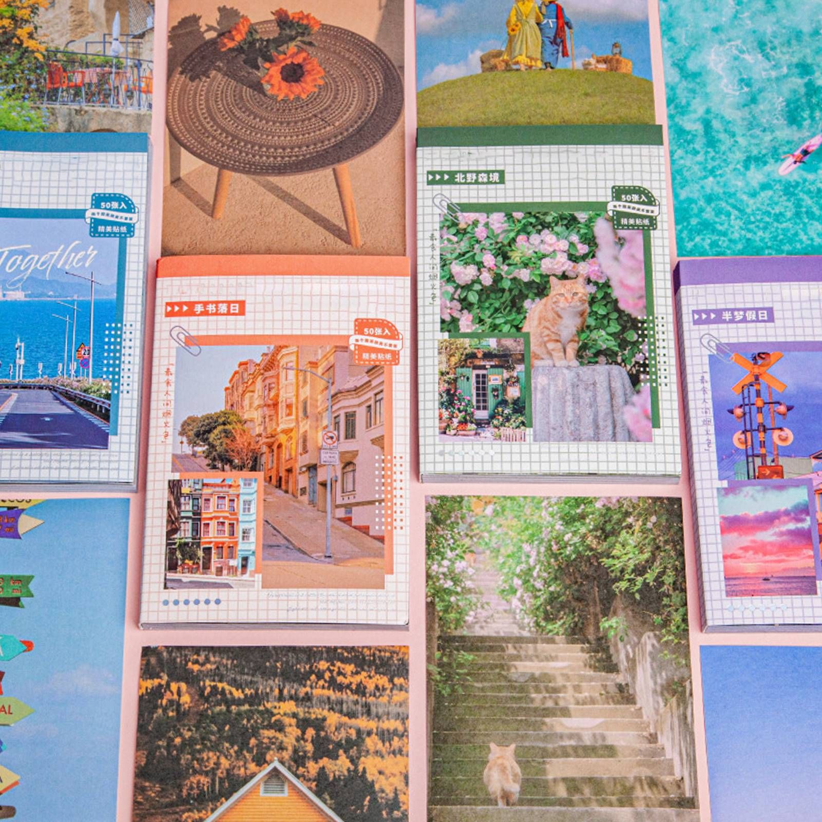 50PCS Nature Landscape Stickers Decorative Aesthetic Travel Scenery Scrapbooking Stickers for DIY Planner Journal Notebook Laptops Luggages Green - Image 6