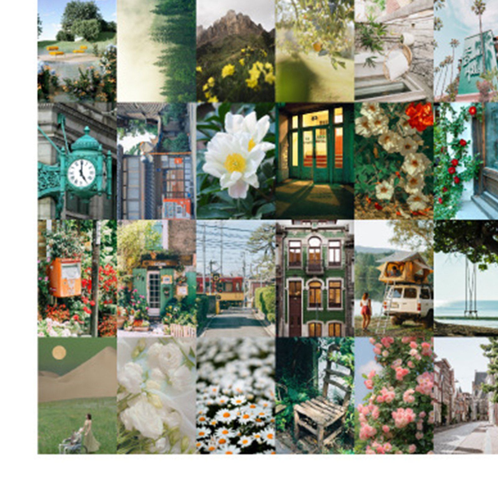 50PCS Nature Landscape Stickers Decorative Aesthetic Travel Scenery Scrapbooking Stickers for DIY Planner Journal Notebook Laptops Luggages Green - Image 8