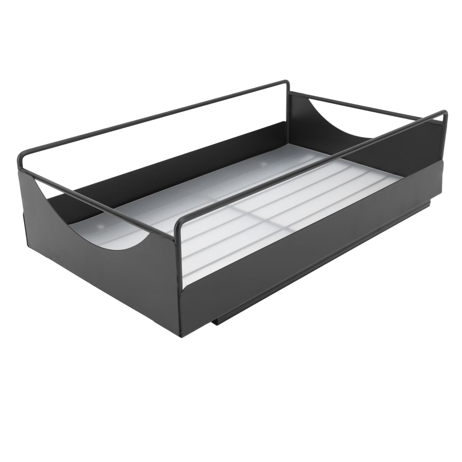 Pull Out Cabinet Organizer Carbon Steel Smooth Sliding Silent Slide Out Pantry Shelves for Bathroom Wardrobe Black M 227x401x85mm - Image 3