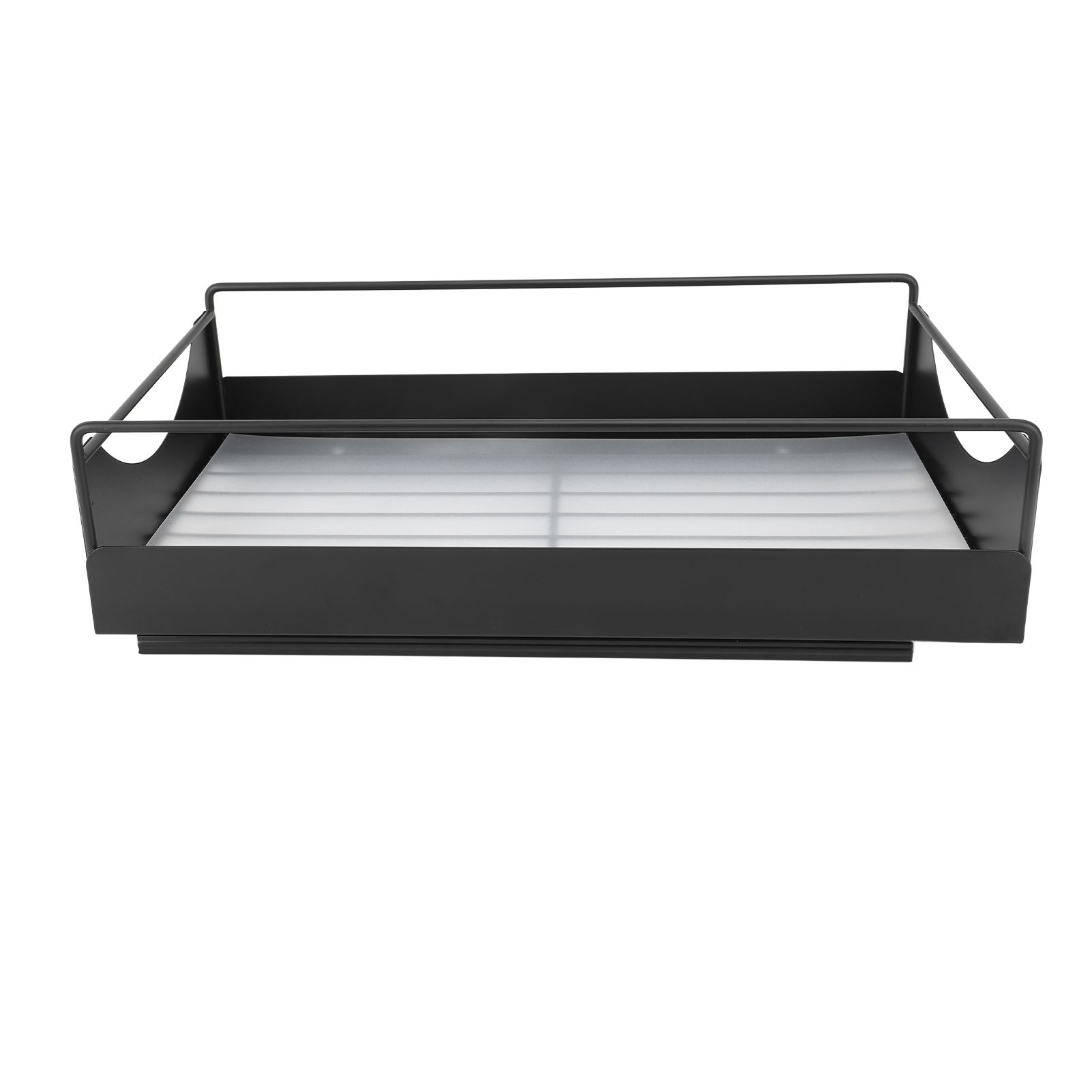 Pull Out Cabinet Organizer Carbon Steel Smooth Sliding Silent Slide Out Pantry Shelves for Bathroom Wardrobe Black M 227x401x85mm - Image 4