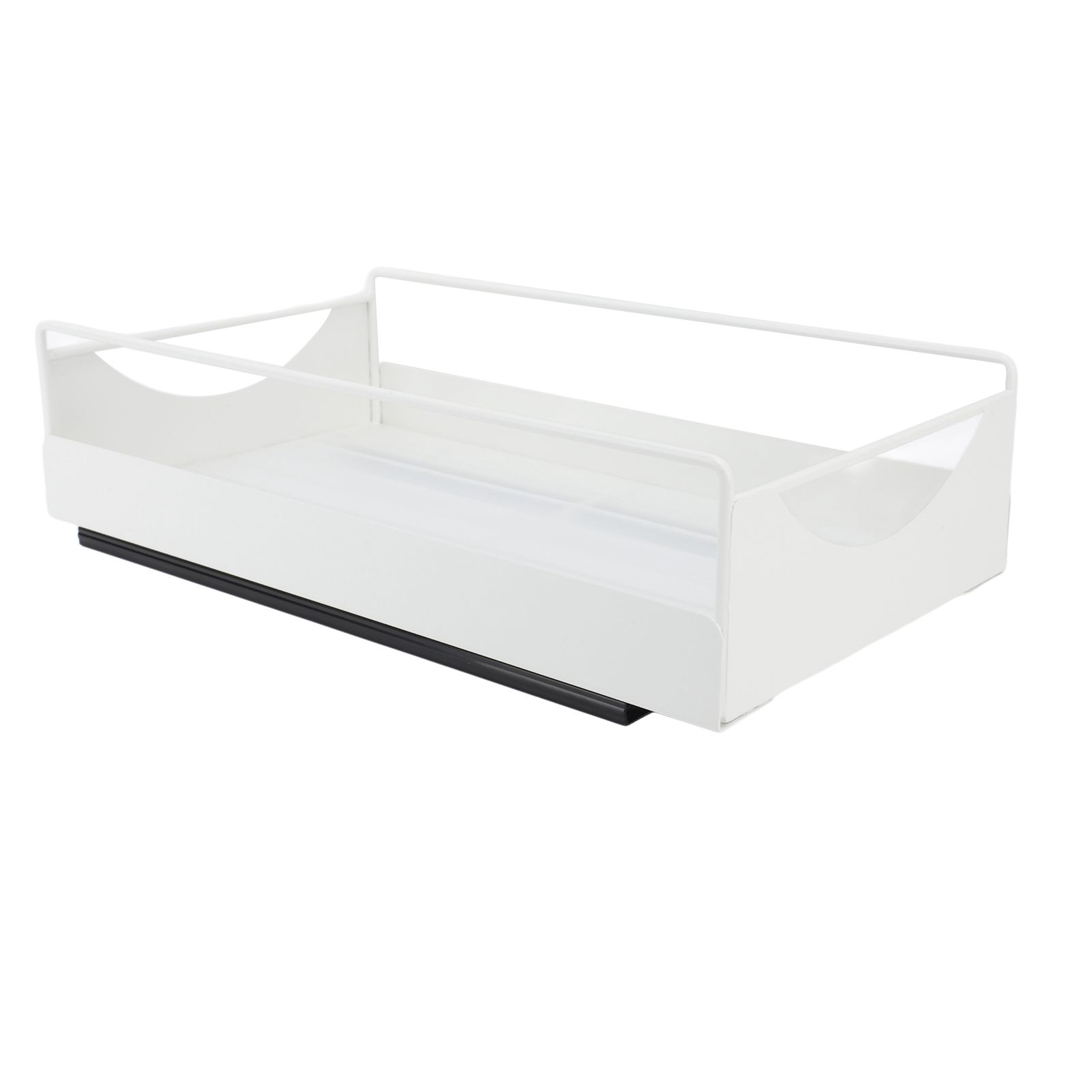 Pull Out Cabinet Organizer Carbon Steel Smooth Sliding Silent Slide Out Pantry Shelves for Bathroom Wardrobe White M 227x401x85mm - Image 2