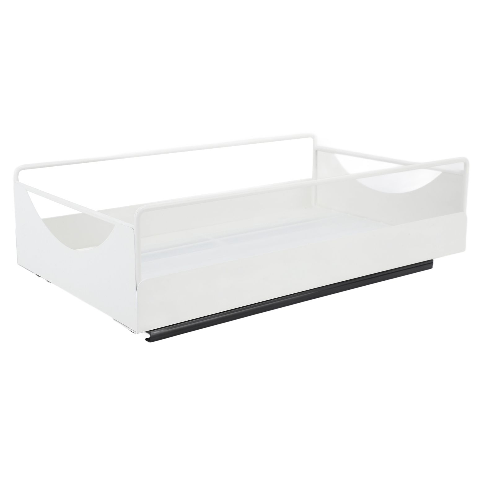 Pull Out Cabinet Organizer Carbon Steel Smooth Sliding Silent Slide Out Pantry Shelves for Bathroom Wardrobe White M 227x401x85mm - Image 3