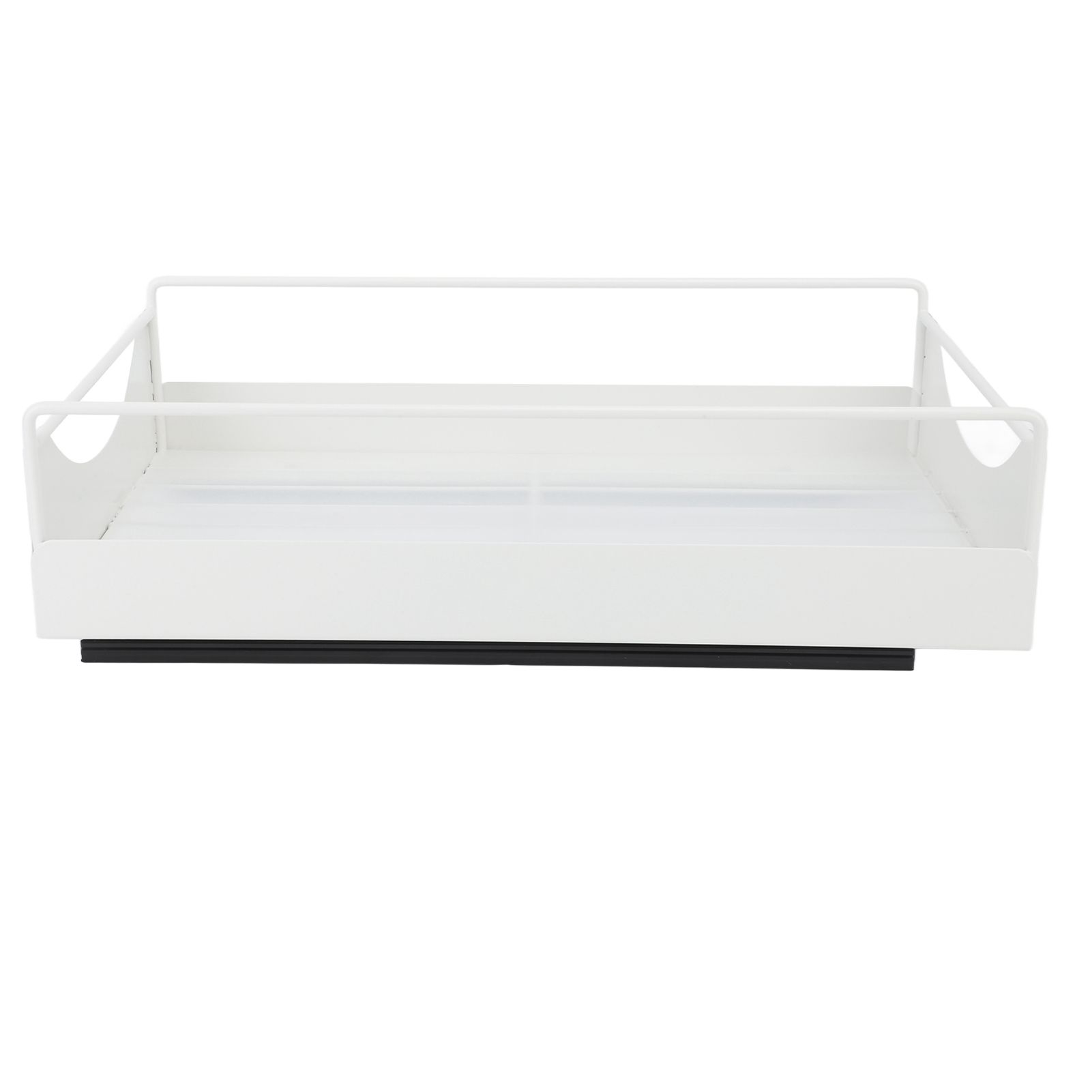 Pull Out Cabinet Organizer Carbon Steel Smooth Sliding Silent Slide Out Pantry Shelves for Bathroom Wardrobe White M 227x401x85mm - Image 4