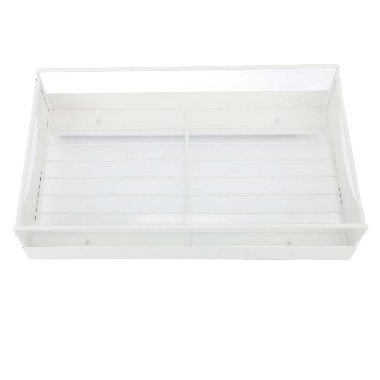 Pull Out Cabinet Organizer Carbon Steel Smooth Sliding Silent Slide Out Pantry Shelves for Bathroom Wardrobe White M 227x401x85mm - Image 5