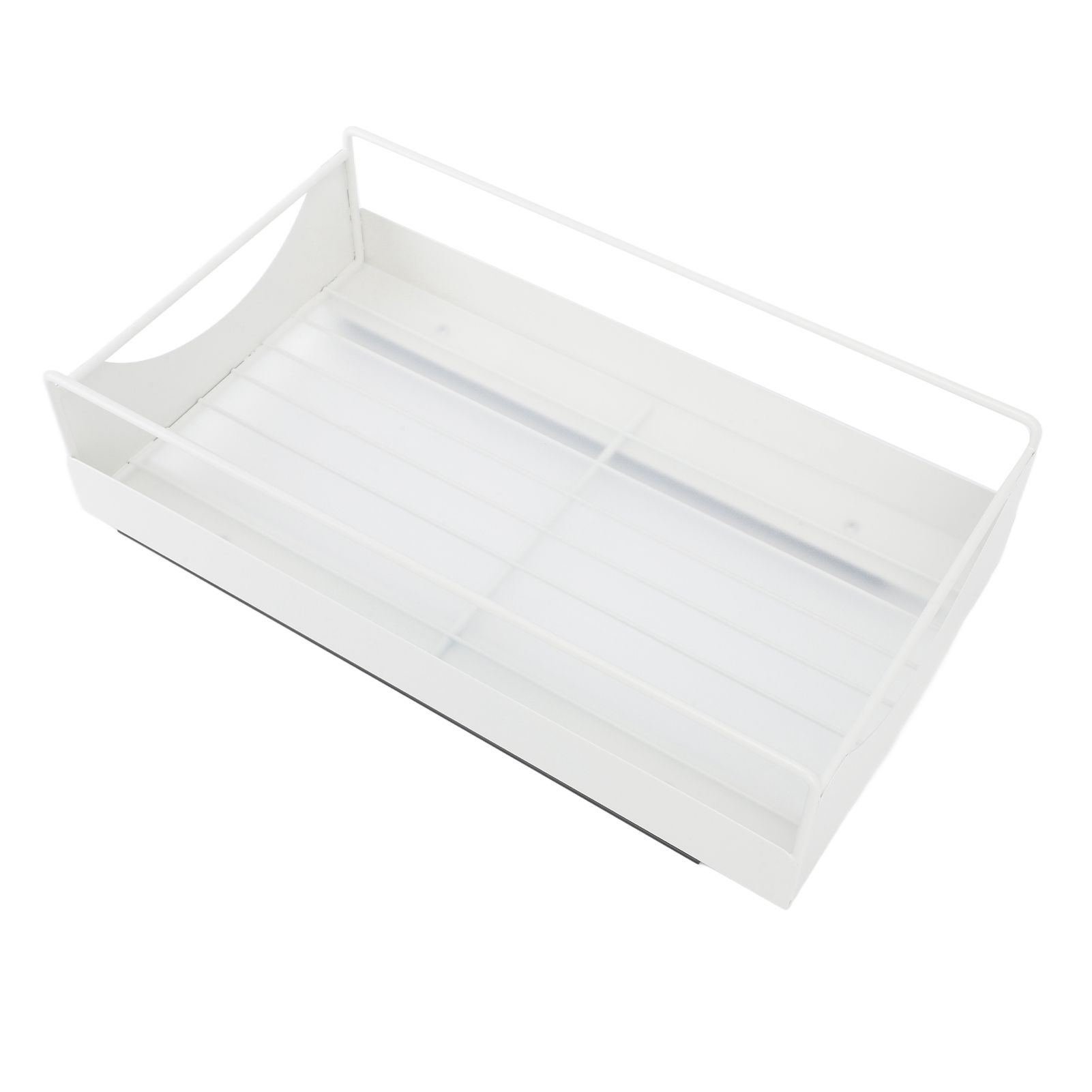 Pull Out Cabinet Organizer Carbon Steel Smooth Sliding Silent Slide Out Pantry Shelves for Bathroom Wardrobe White M 227x401x85mm - Image 6