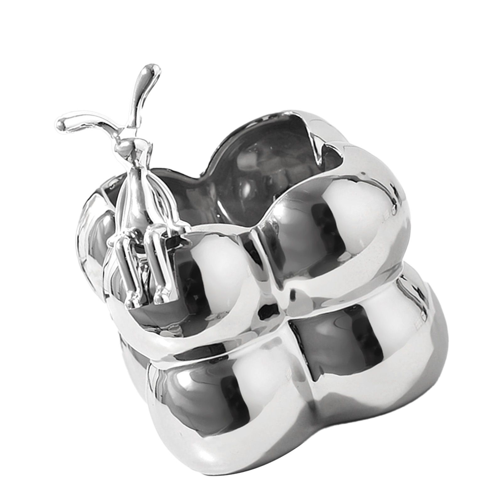 Storage Box Ceramic Modern Exquisite Rabbit Shape Decoration Multi Purpose Organizer Box for Cosmetics Keys Home Decor Silver - Image 2