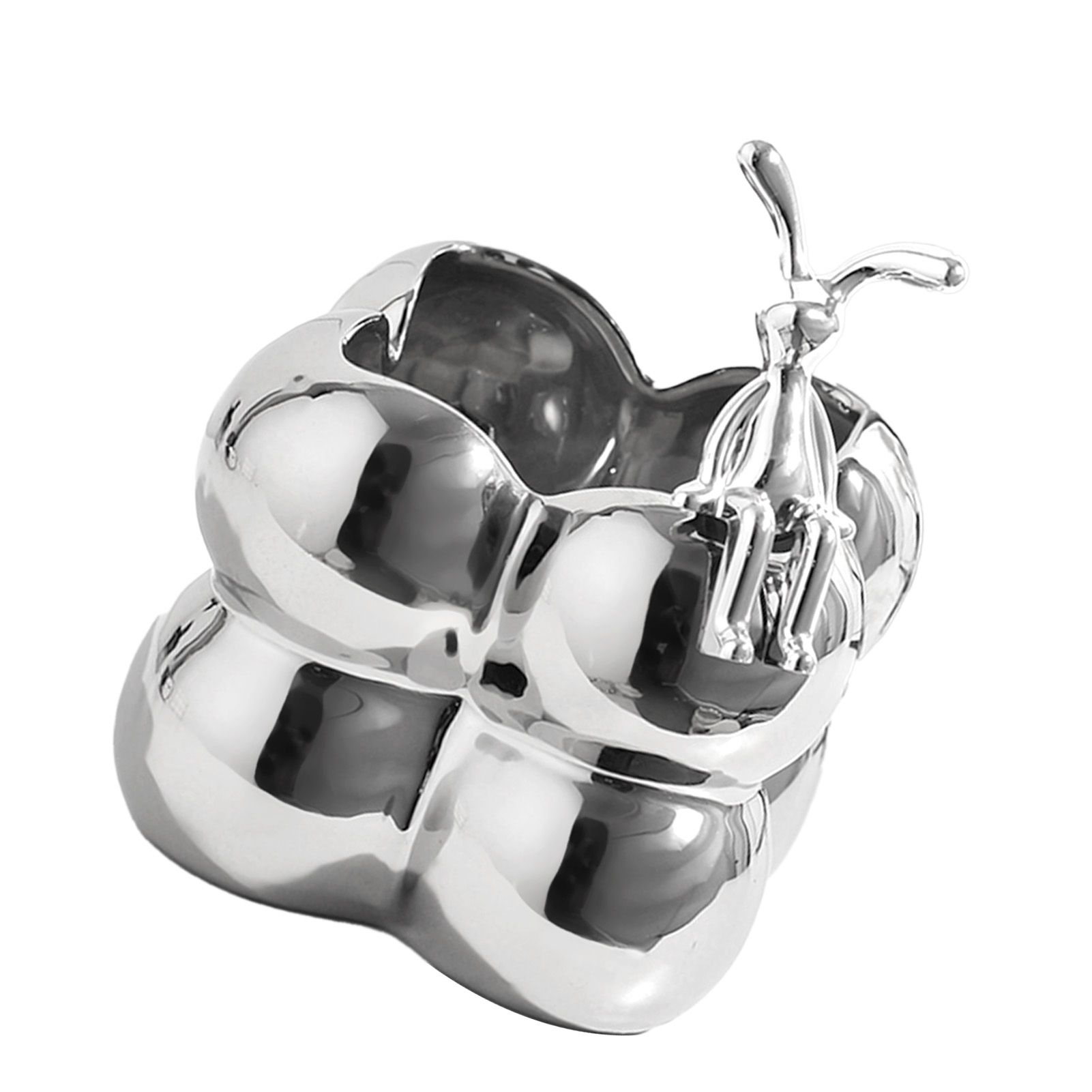 Storage Box Ceramic Modern Exquisite Rabbit Shape Decoration Multi Purpose Organizer Box for Cosmetics Keys Home Decor Silver - Image 3