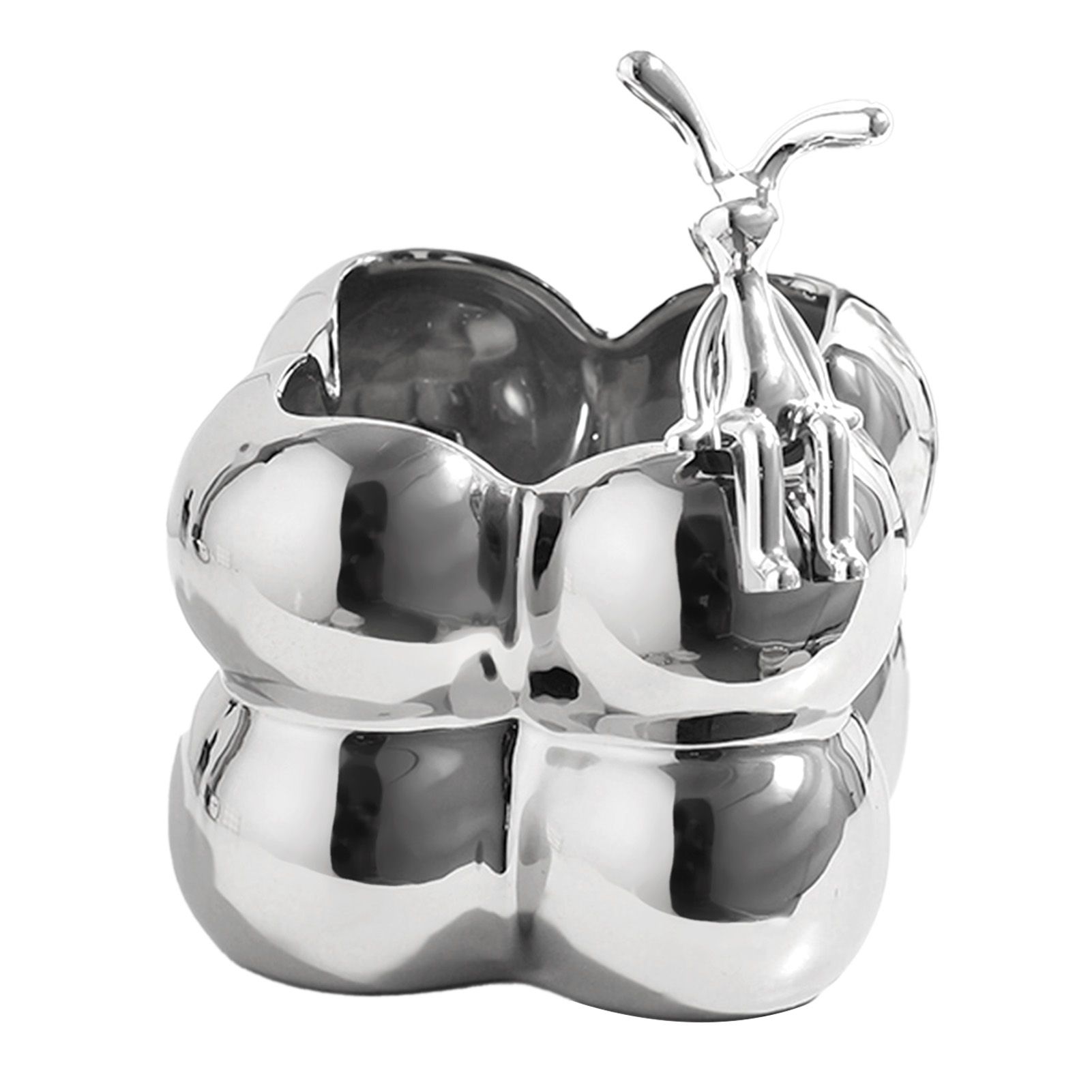 Storage Box Ceramic Modern Exquisite Rabbit Shape Decoration Multi Purpose Organizer Box for Cosmetics Keys Home Decor Silver - Image 4