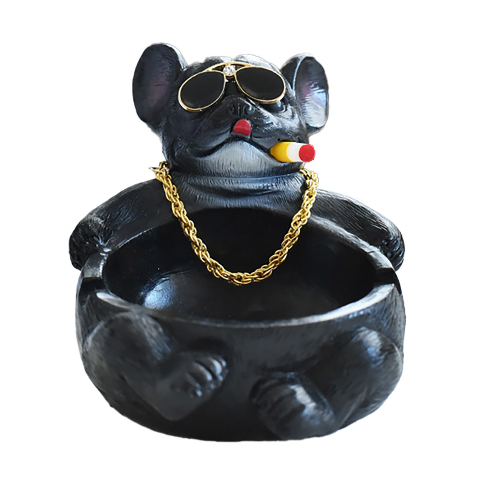 Cartoon Animal Ashtray Household Innovative Decorative Bully Dog Ashtray for Living Room Black - Image 1