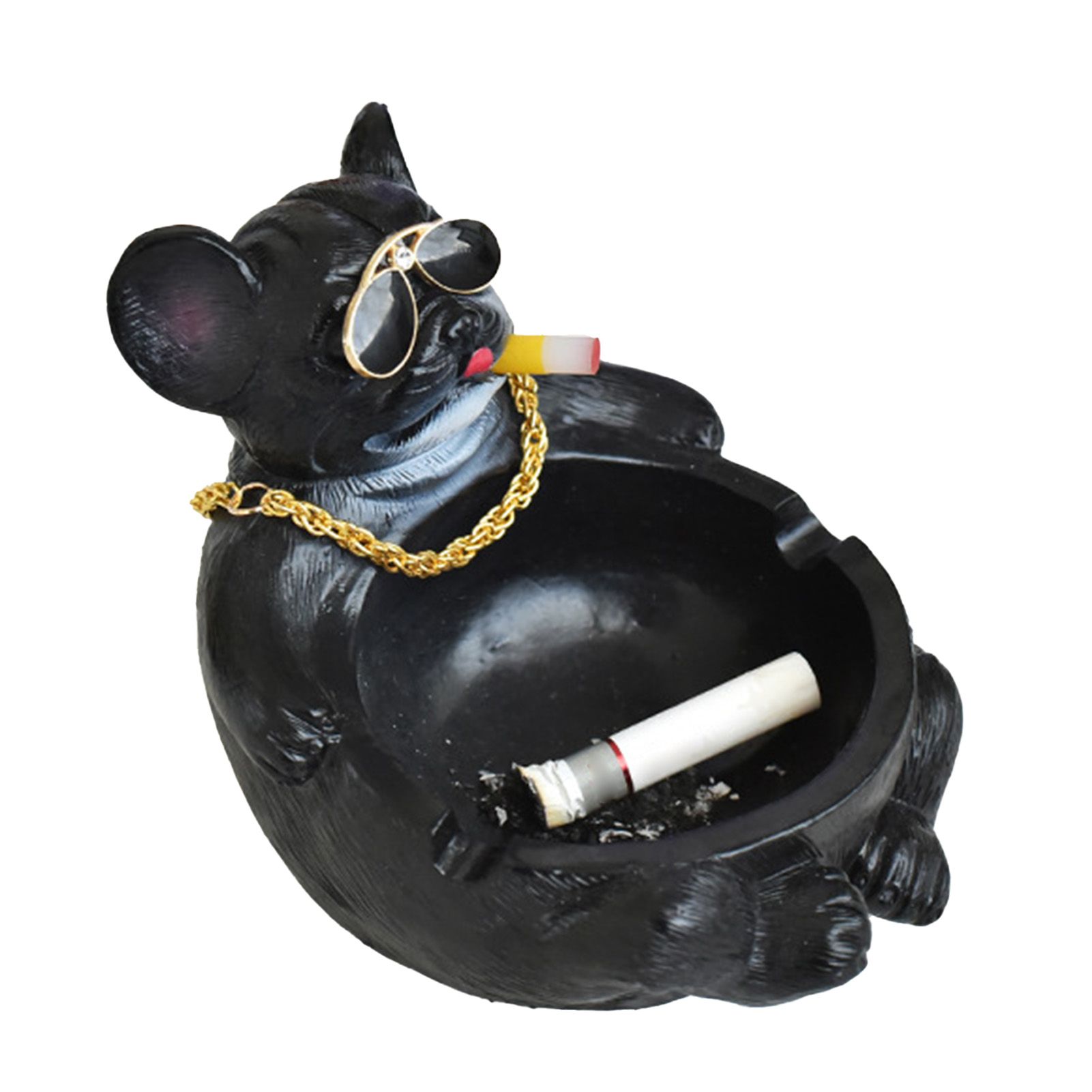 Cartoon Animal Ashtray Household Innovative Decorative Bully Dog Ashtray for Living Room Black - Image 3