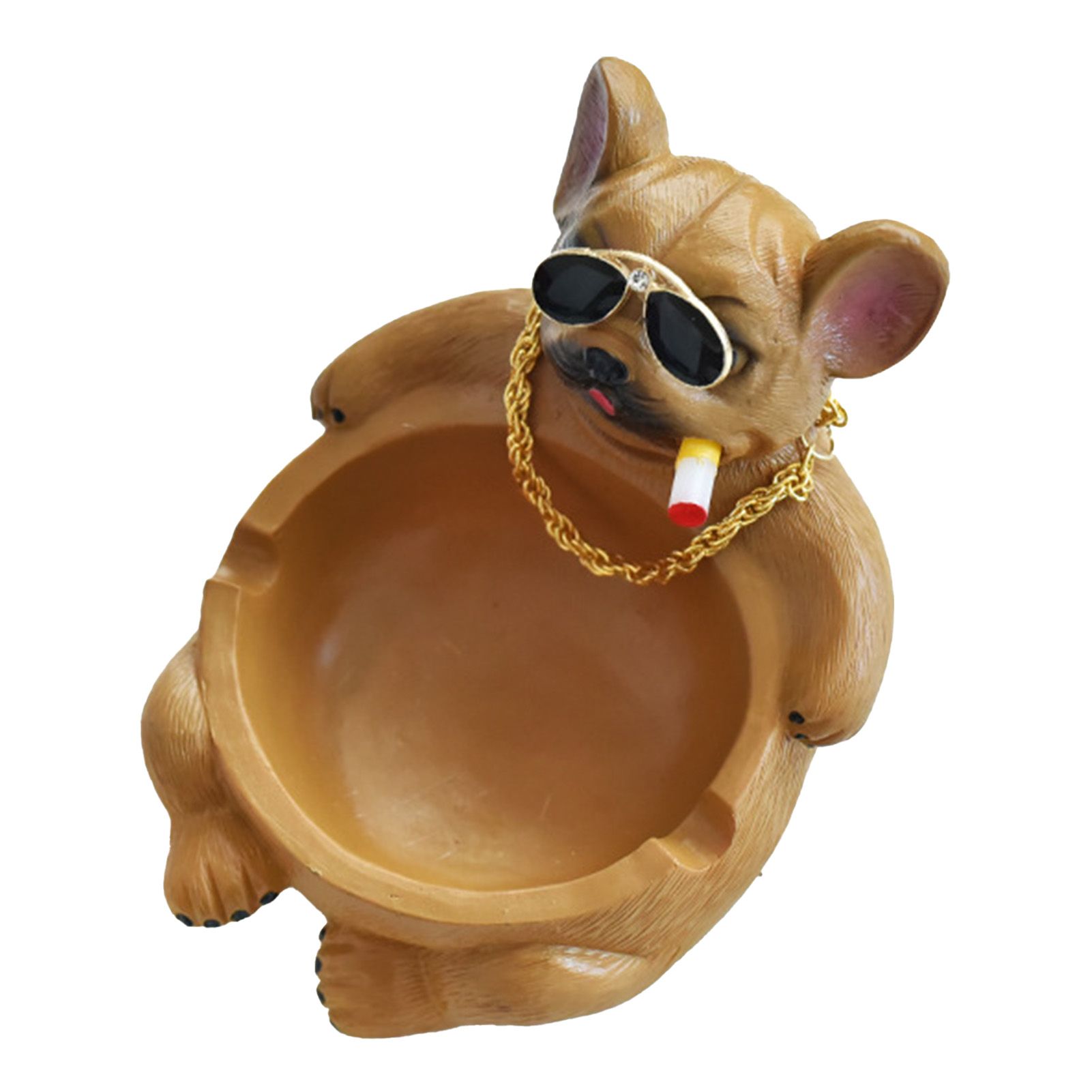Cartoon Animal Ashtray Household Innovative Decorative Bully Dog Ashtray for Living Room Brown - Image 3