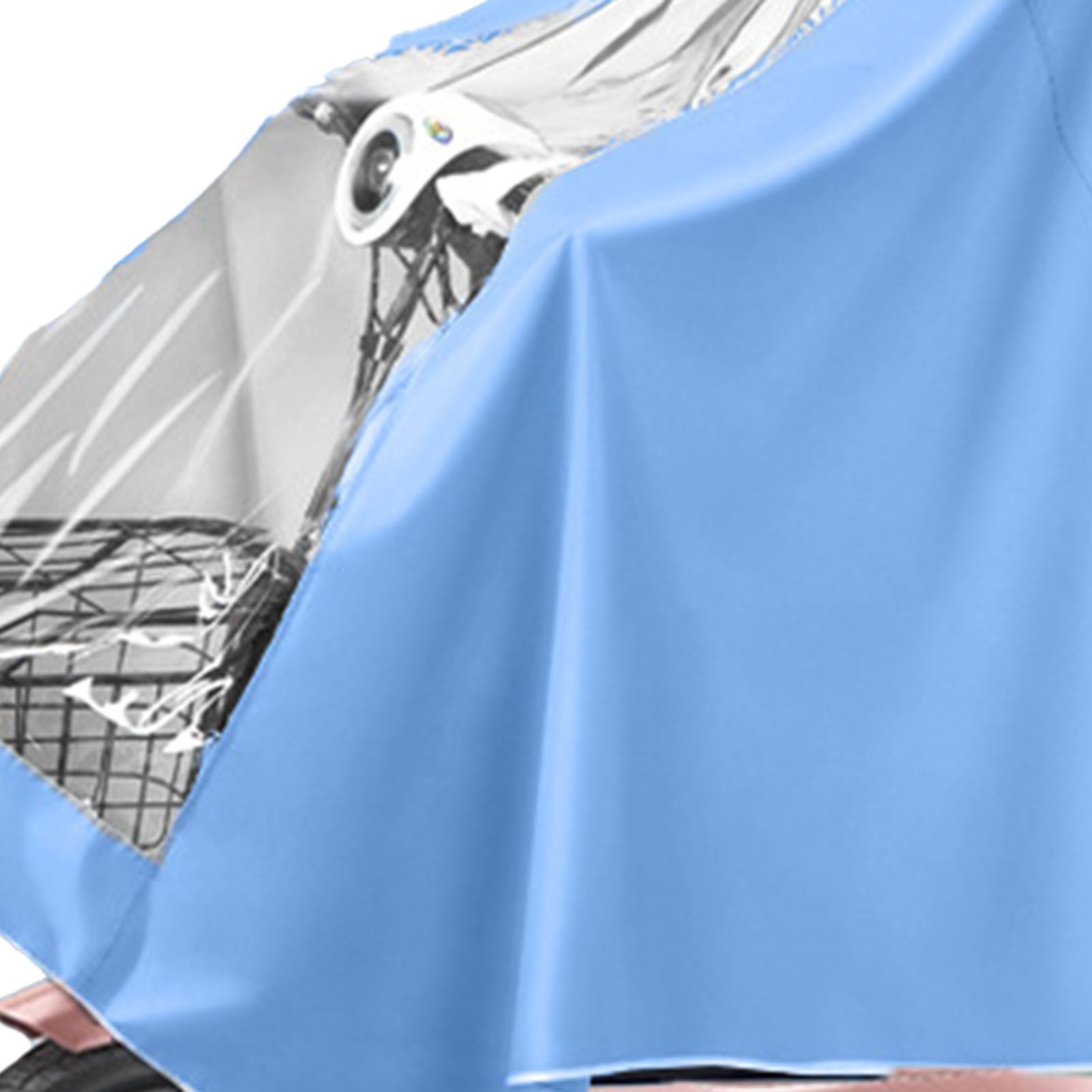Electric Motorcycle Rain Cape Extended Full Body with Helmet Rainstorm Proof for Mobility Scooter Bicycle Cycling Sky Blue XXXL - Image 8