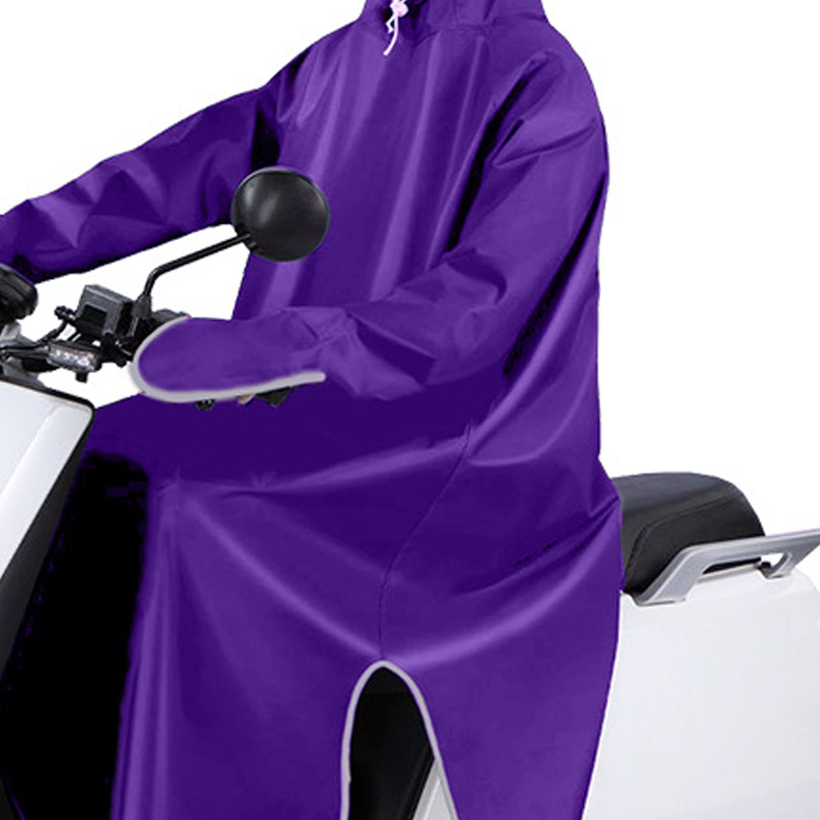 Electric Bike Raincoat Enlarged Protection Oxford Cloth Adults Sleeve Rain Poncho for Cycling Purple 5XL - Image 8