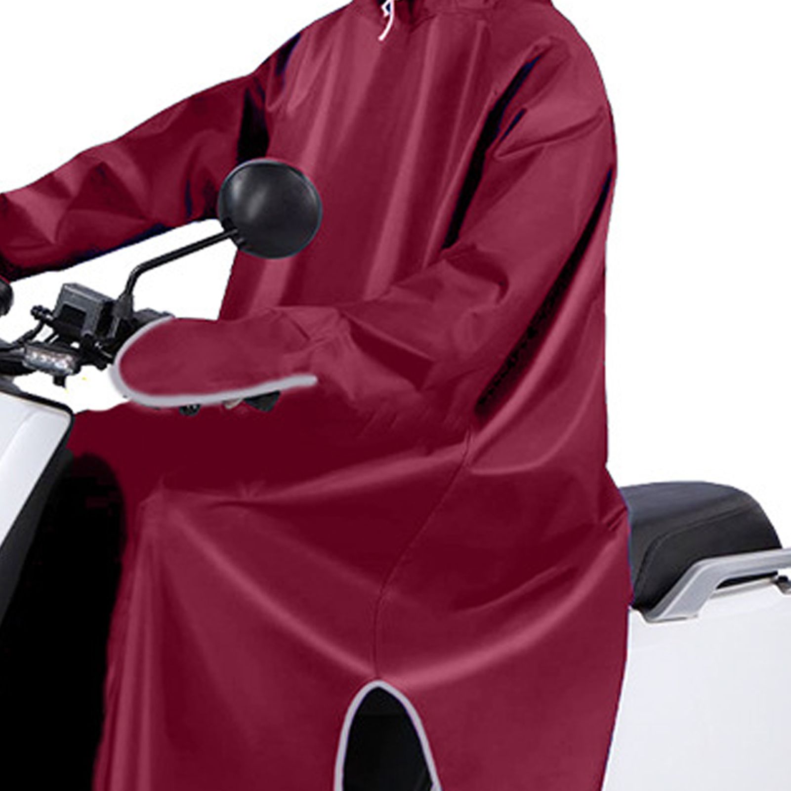 Electric Bike Raincoat Enlarged Protection Oxford Cloth Adults Sleeve Rain Poncho for Cycling Wine Red 5XL - Image 8
