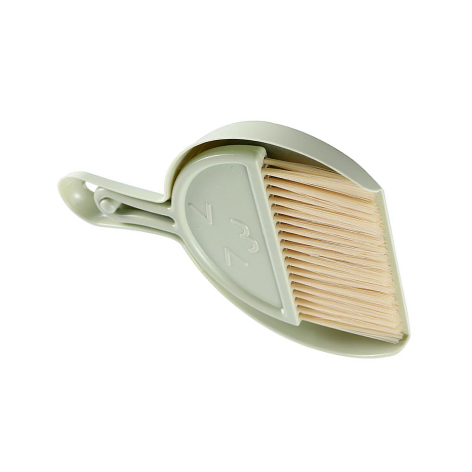 Mini Broom Dustpan Set Smile Face Plastic Handheld Efficient Cleaning Portable Tiny Brush Dustpan for Tabletop Office Green - Image 3