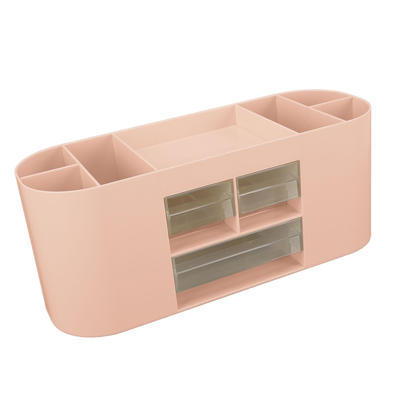 Pen Holder with Transparent Drawers Large Capacity Multiple Compartment Plastic Pencil Storage Organizer for Office Desk Pink - Image 5