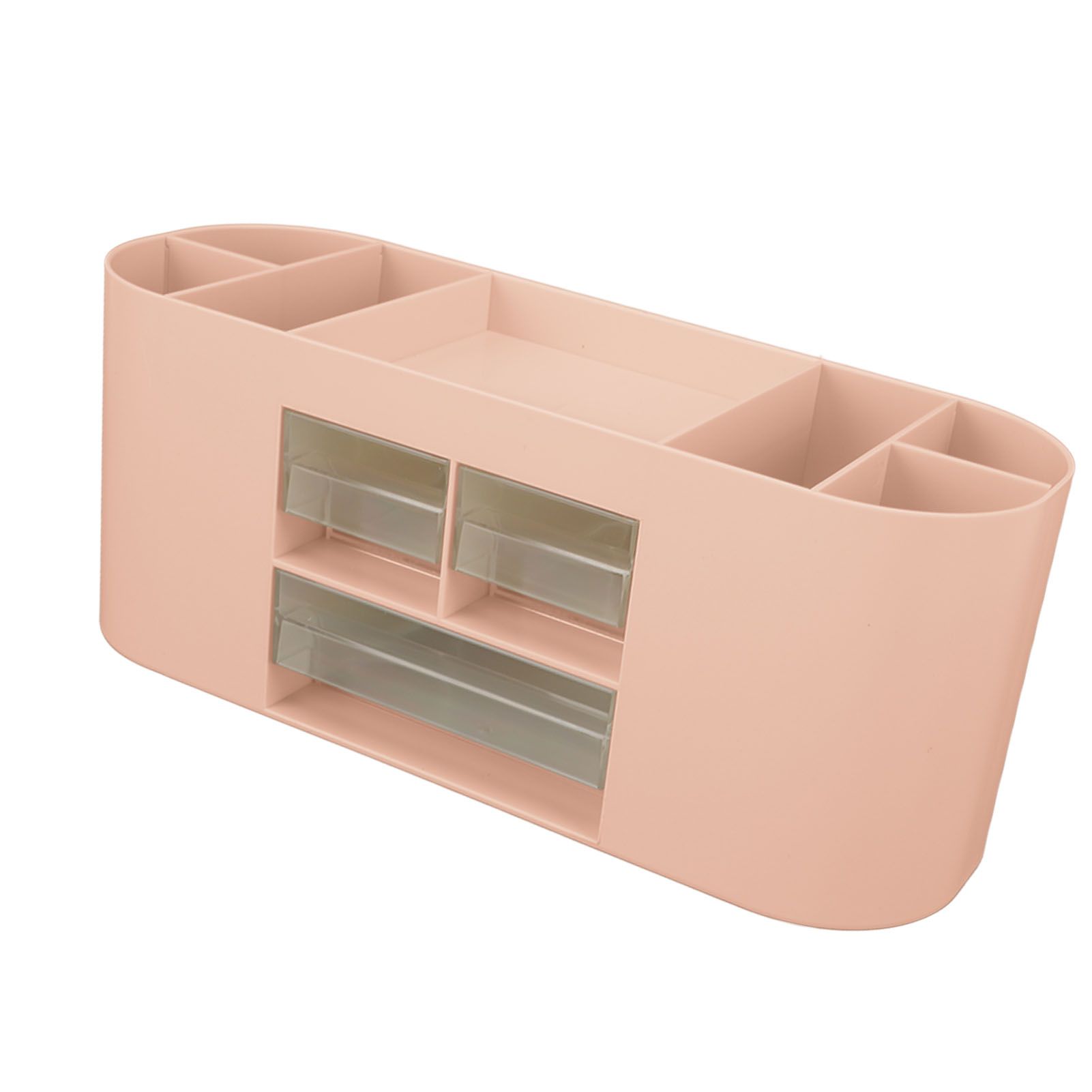 Pen Holder with Transparent Drawers Large Capacity Multiple Compartment Plastic Pencil Storage Organizer for Office Desk Pink - Image 6