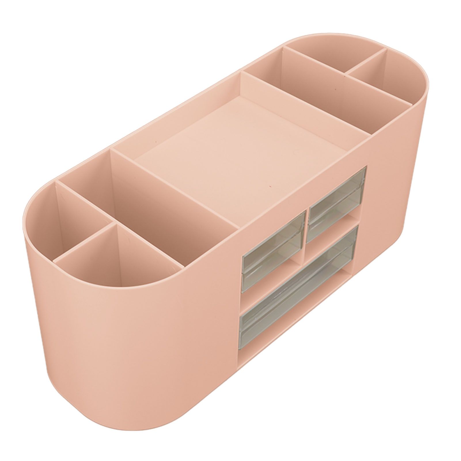 Pen Holder with Transparent Drawers Large Capacity Multiple Compartment Plastic Pencil Storage Organizer for Office Desk Pink - Image 8