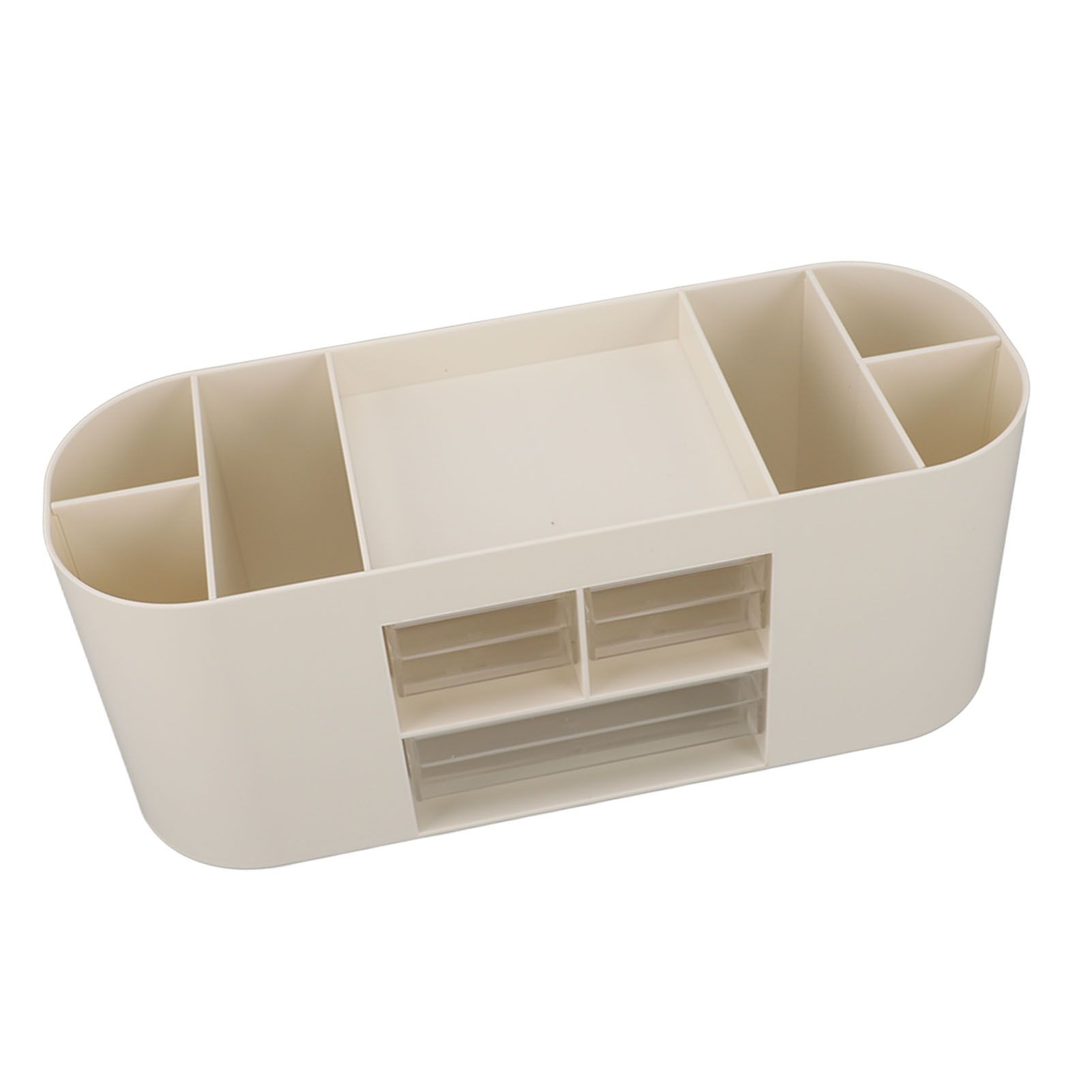 Pen Holder with Transparent Drawers Large Capacity Multiple Compartment Plastic Pencil Storage Organizer for Office Desk White - Image 4