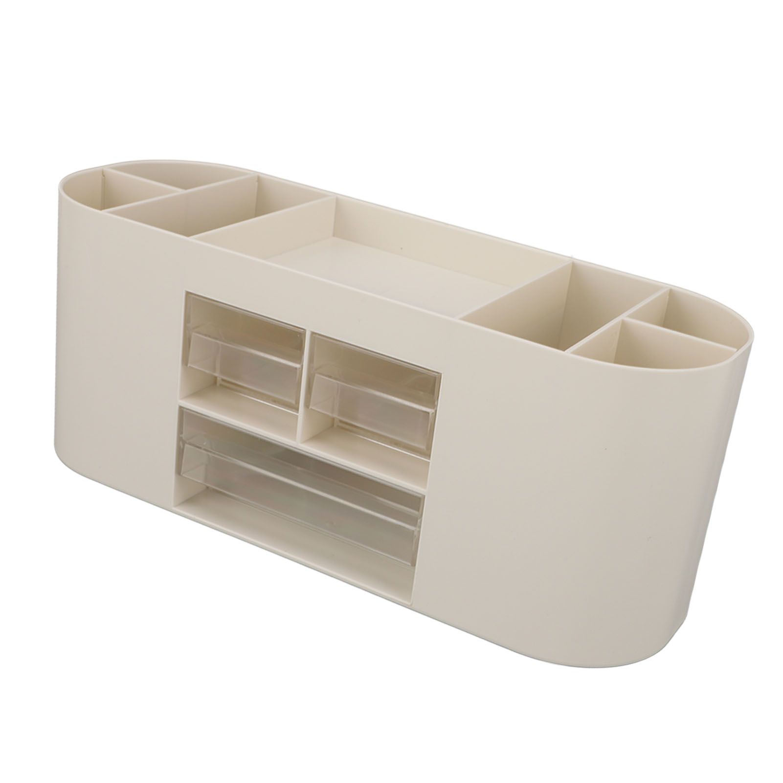 Pen Holder with Transparent Drawers Large Capacity Multiple Compartment Plastic Pencil Storage Organizer for Office Desk White - Image 6