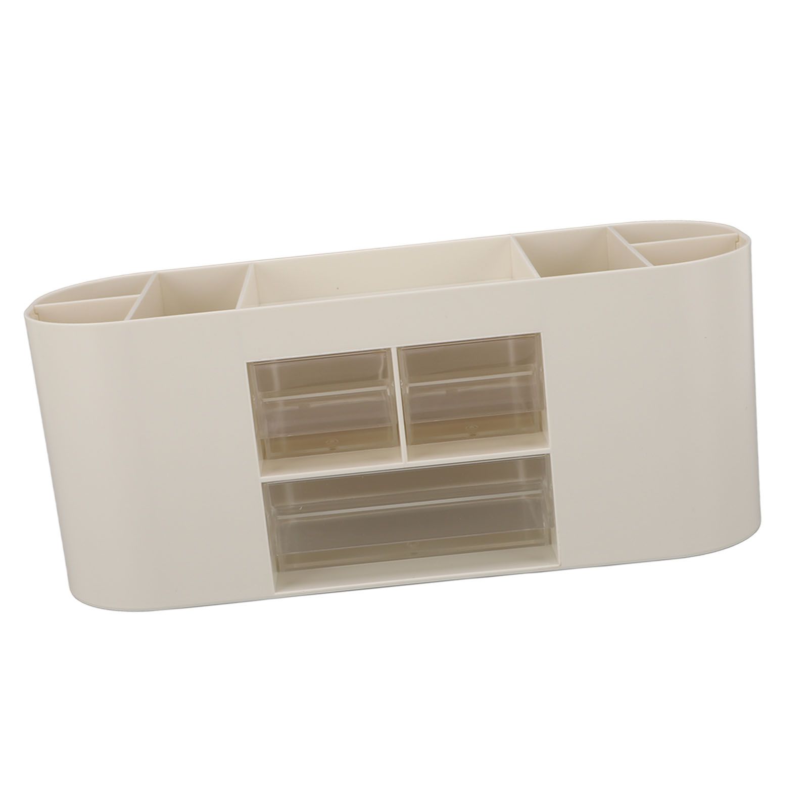 Pen Holder with Transparent Drawers Large Capacity Multiple Compartment Plastic Pencil Storage Organizer for Office Desk White - Image 7