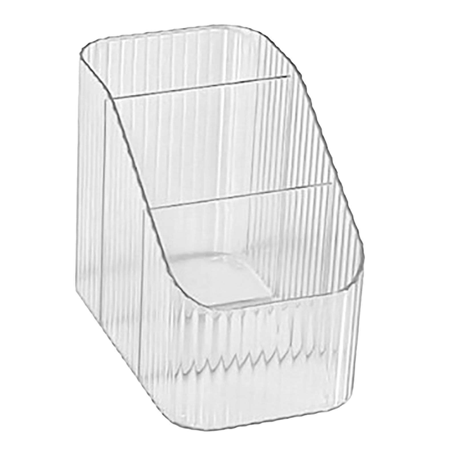 Pen Holder with 3 Compartments PP Transparent Makeup Brush Holder Desktop Stationery Organizer for Bedroom Dorm School Office - Image 5