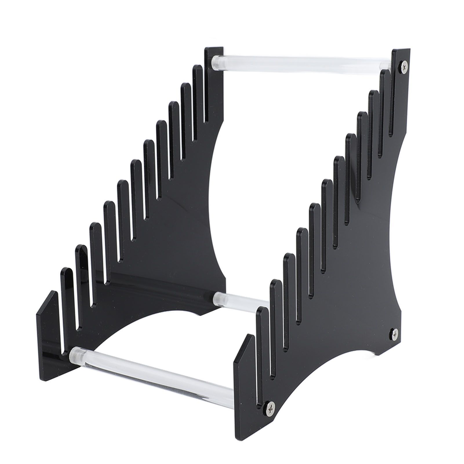 Record Storage Holder 12 Slots Acrylic Vinyl Record Organizer Easy Assembly Access Record Stand for Music Collection Album Black - Image 1