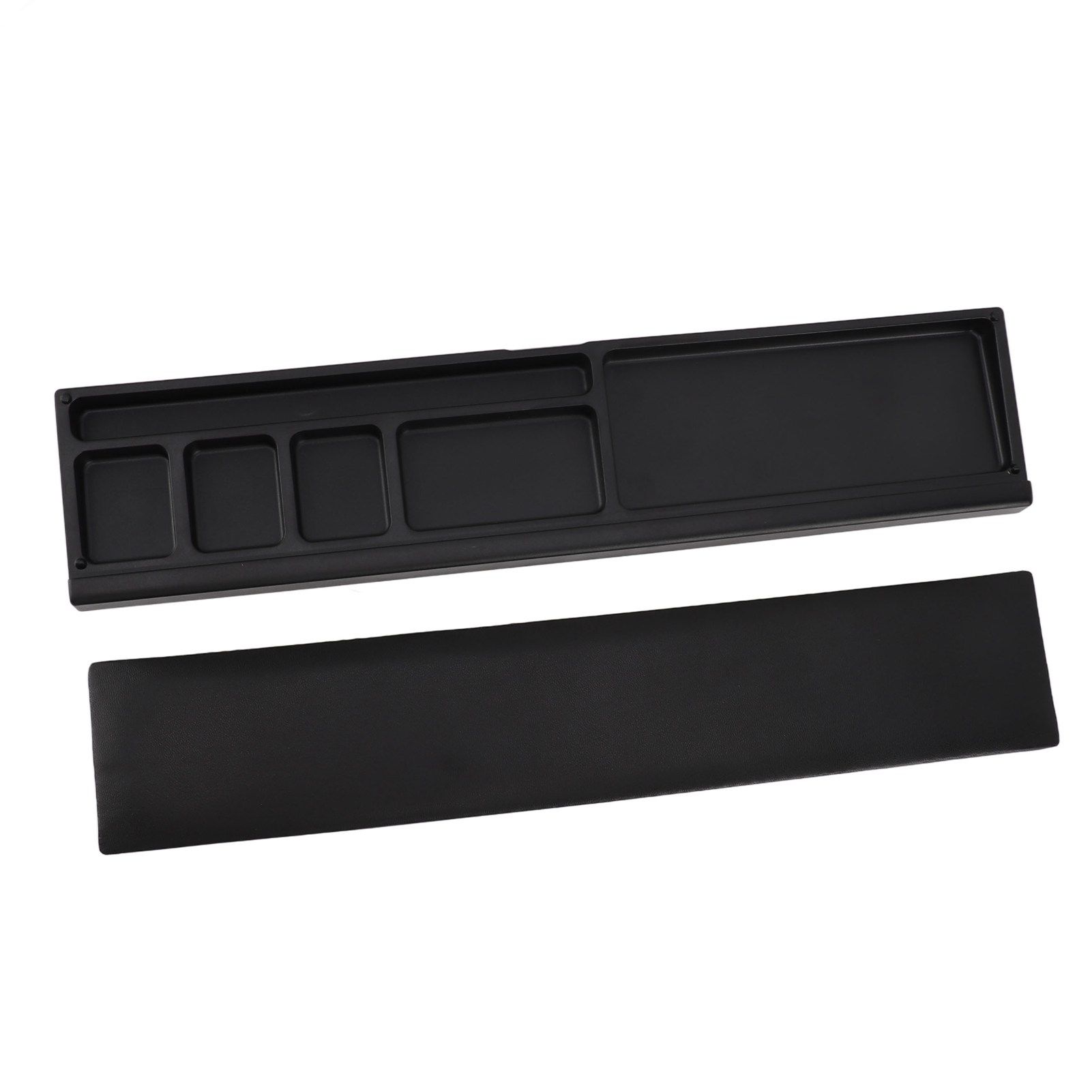 Keyboard Wrist Rest Pad Ergonomic Soft Prevent Slip Keyboard Wrist Support with Partition Storage Case for Office Black - Image 2